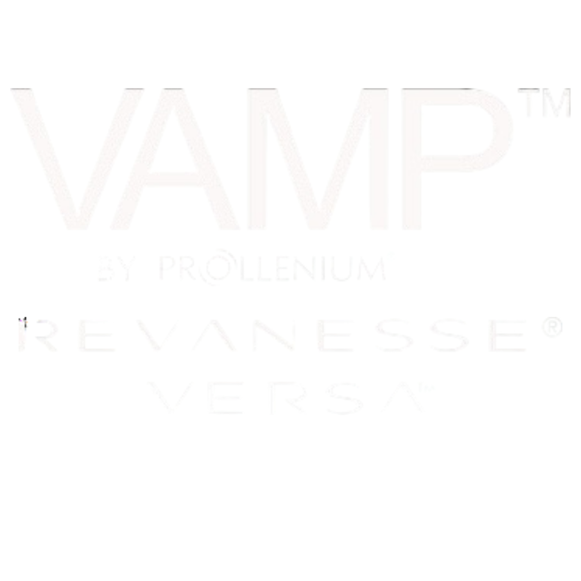 The word 'VAMP' in large white letters with the words By Prollenium below. Underneath that, in large white letters, the word REVANESSE