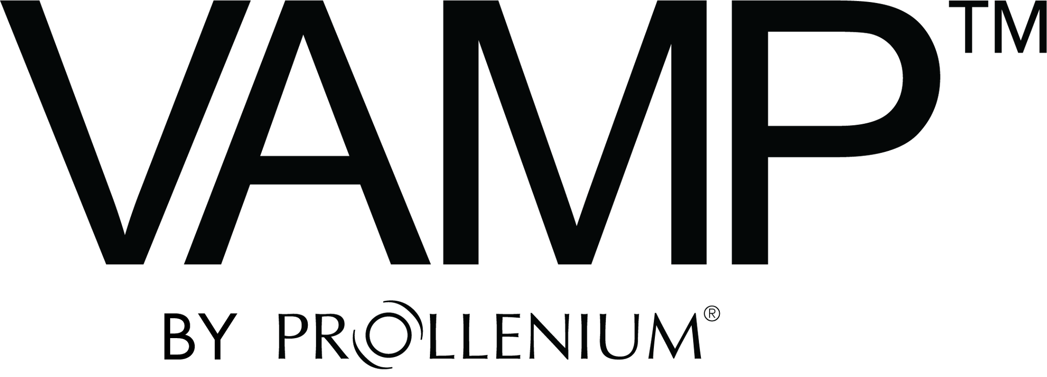 Black background with the word VAMP in large font, and the word by PROLLENIUM underneath in smaller font.