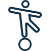 Icon: Person balanciert auf einem Ball