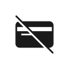 Ein Symbol eines gekreuzten Kreditkartensymbols, das bedeutet, dass keine Kartenzahlung erlaubt ist.