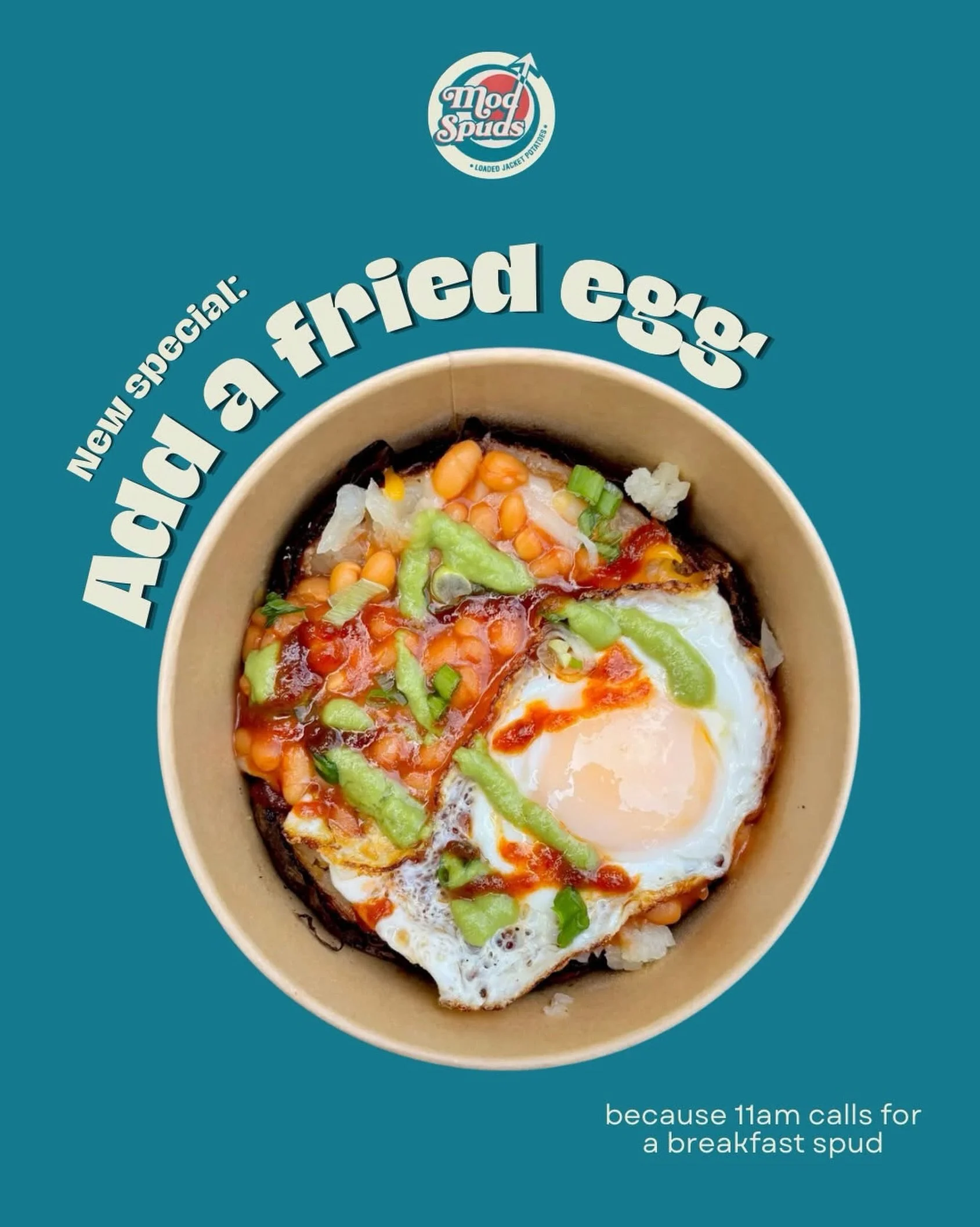Your Memorial Day Weekend just got better because you can now add a fried egg onto any of our classic spuds. Happy brunchin&rsquo;! 🍳🥔 

We can&rsquo;t wait to spend the holiday weekend with you. And, YES, we&rsquo;re open Monday!