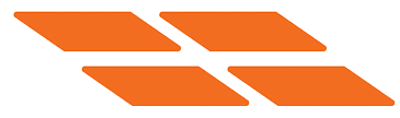 A logo with four orange parallelograms arranged in a grid pattern.