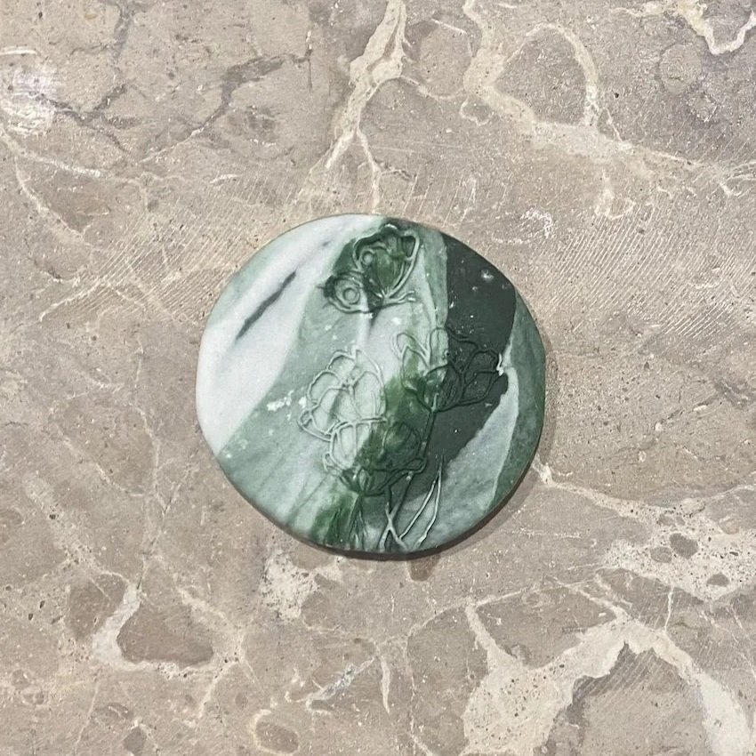 Flower with butterfly stamp