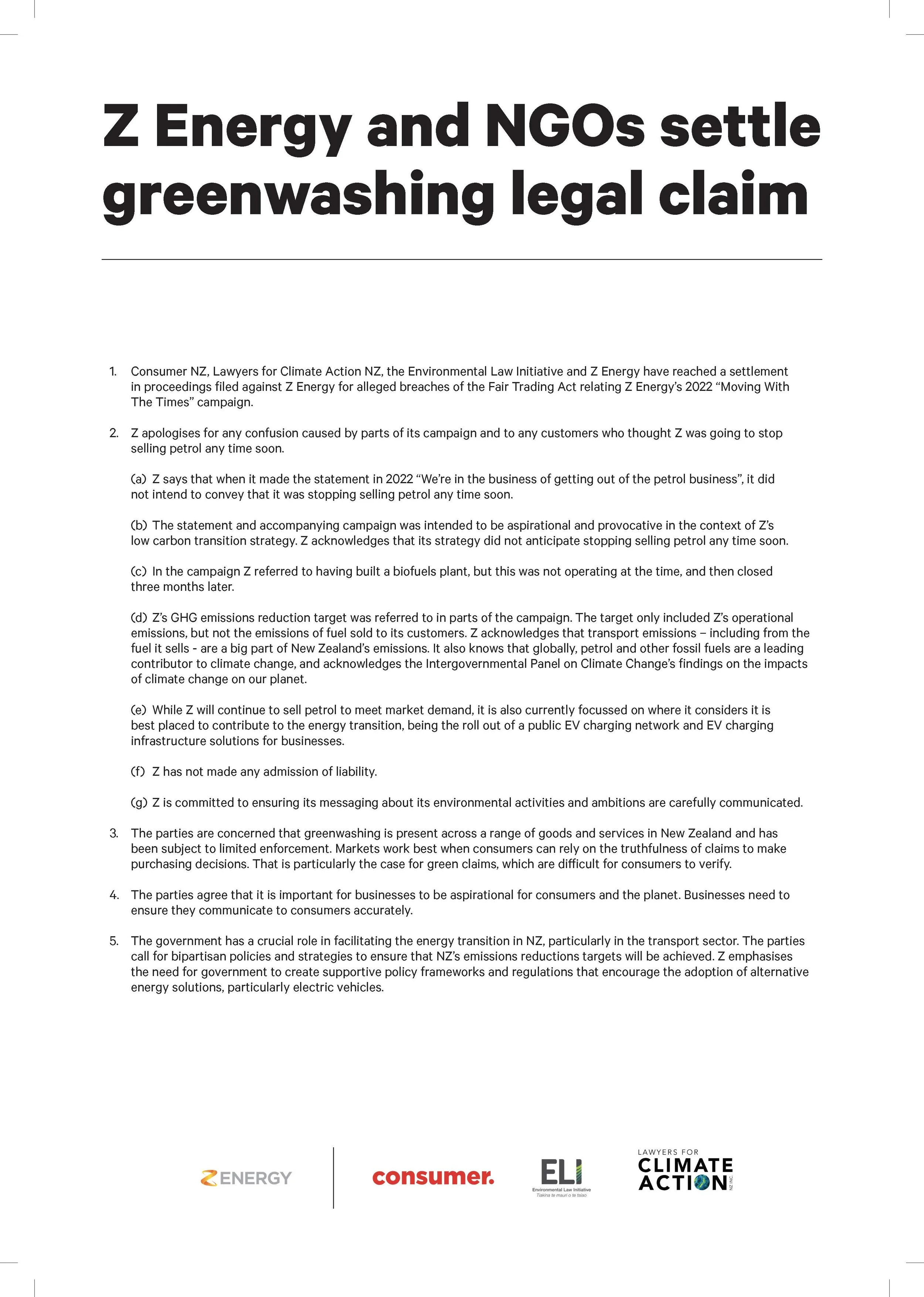 Z Energy and NGOs settle greenwashing legal claim_366x254mm.jpg