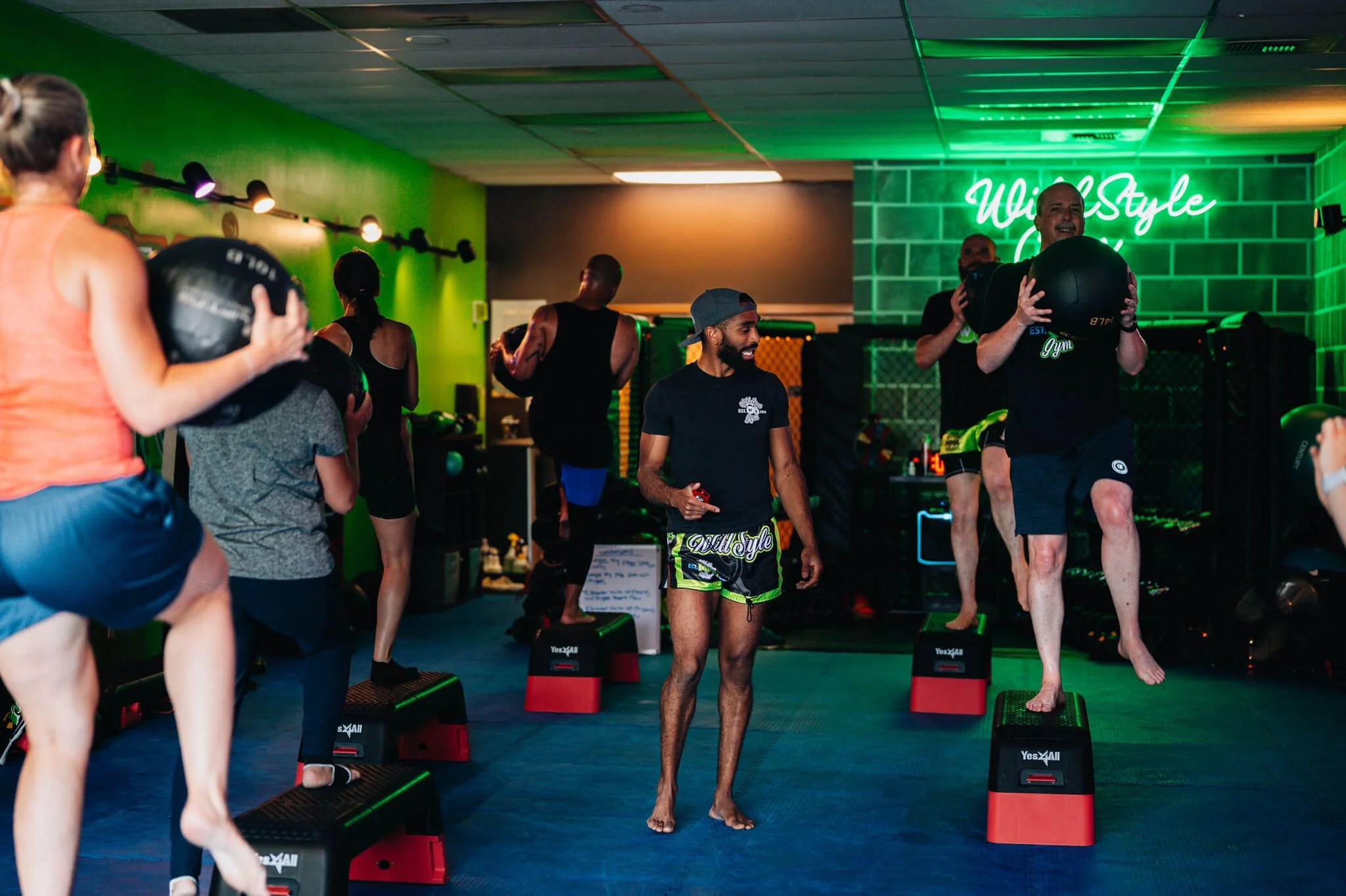 A high-energy Champ Camp class at WildStyle Gym combining strength training, conditioning, and functional movement in a coach-led group environment designed to build athleticism and real-world fitness.