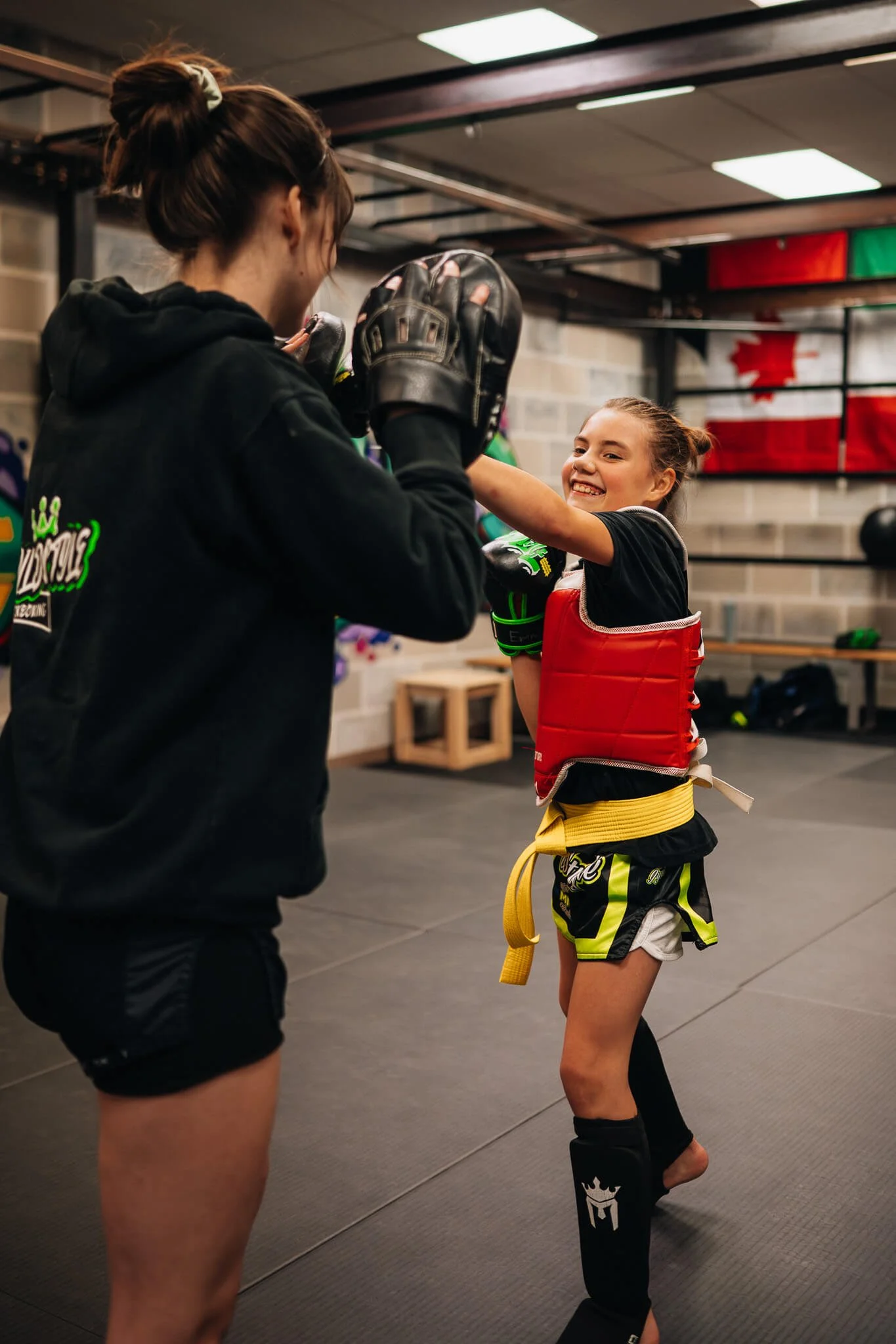 Kids kickboxing class at WildStyle Gym building confidence, coordination, and discipline in Snohomish, WA