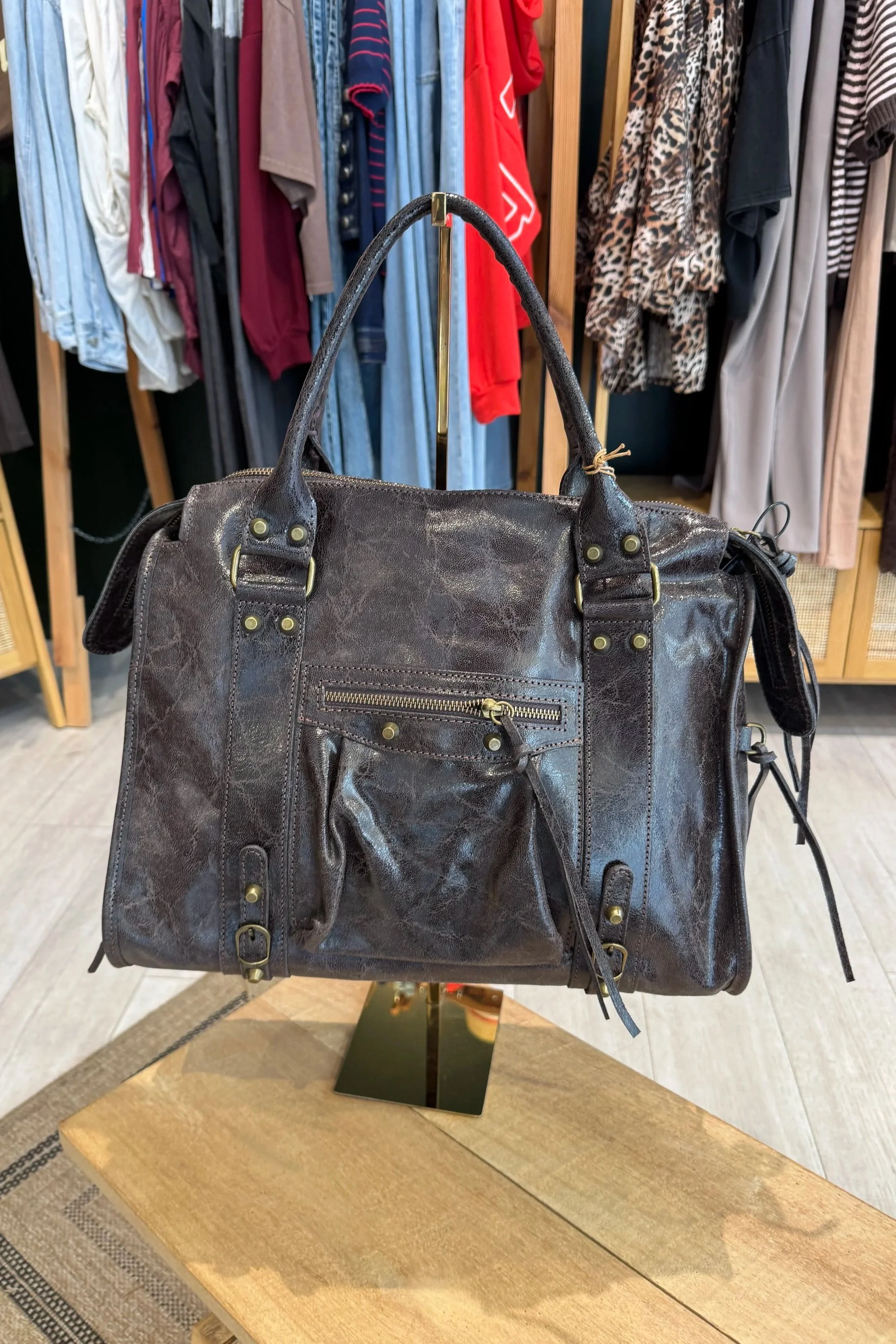Sac Balencia Grand – Cuir de vachette Chocolat