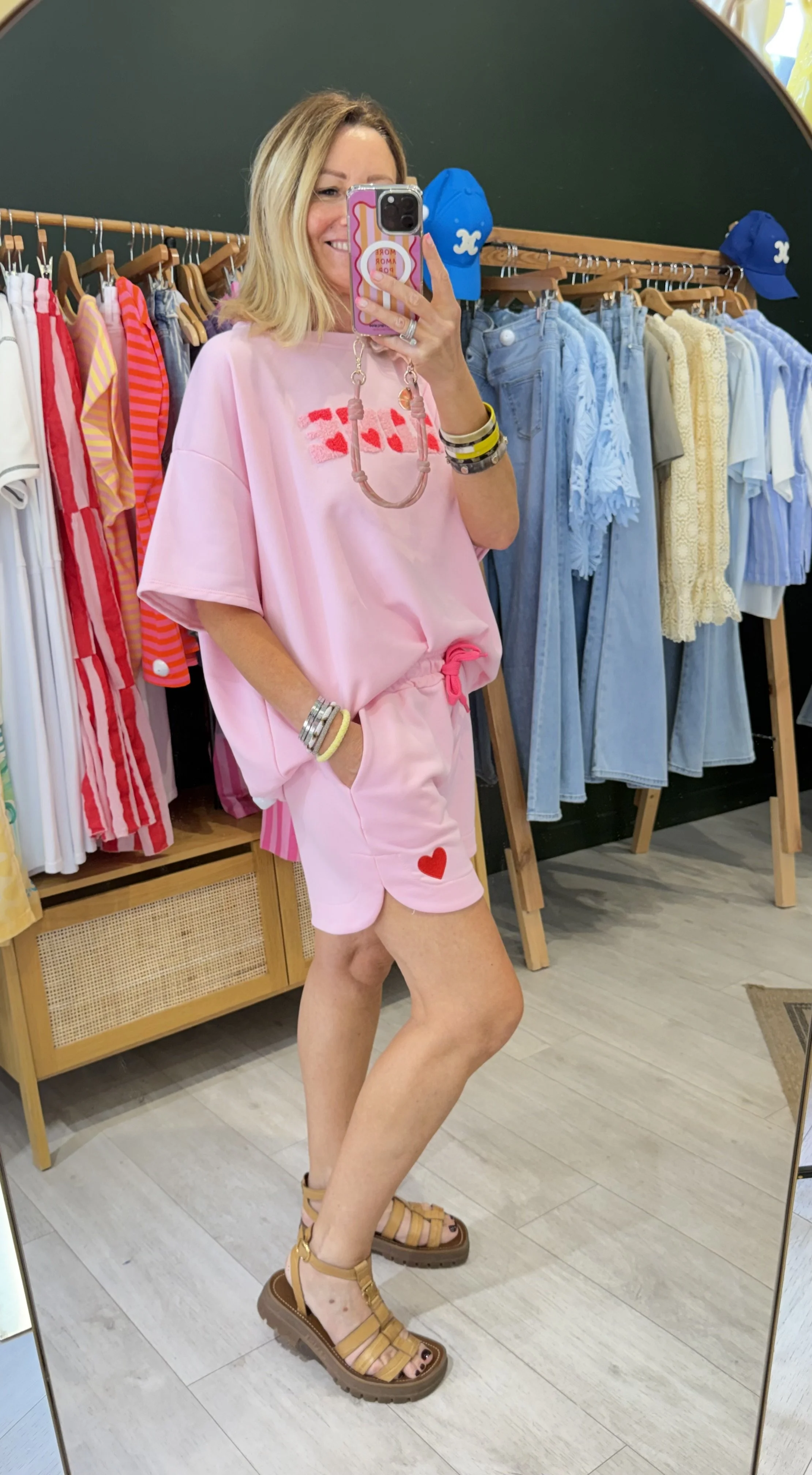 Ensemble short Maya rose pastel