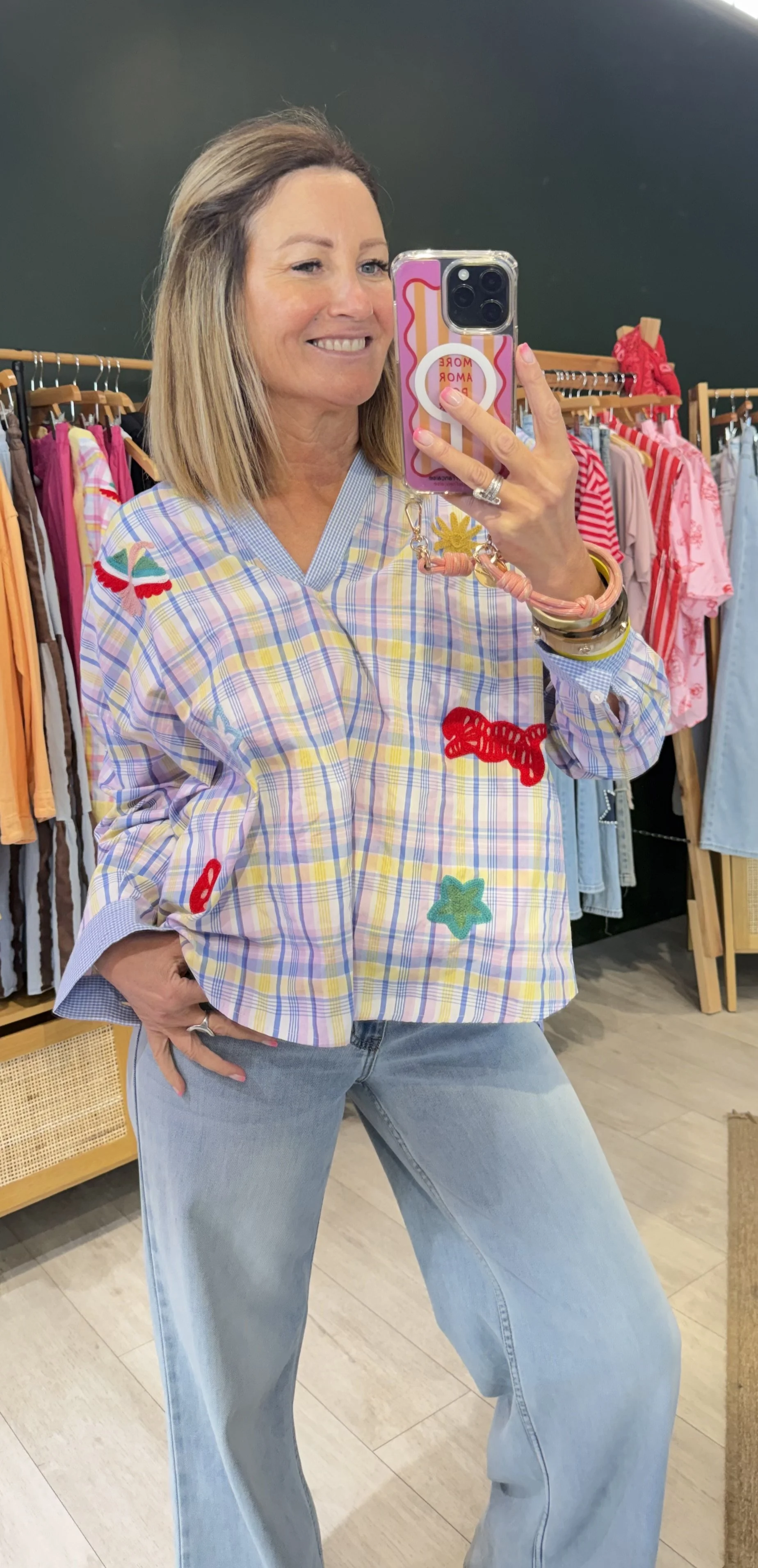 Blouse solar brodée