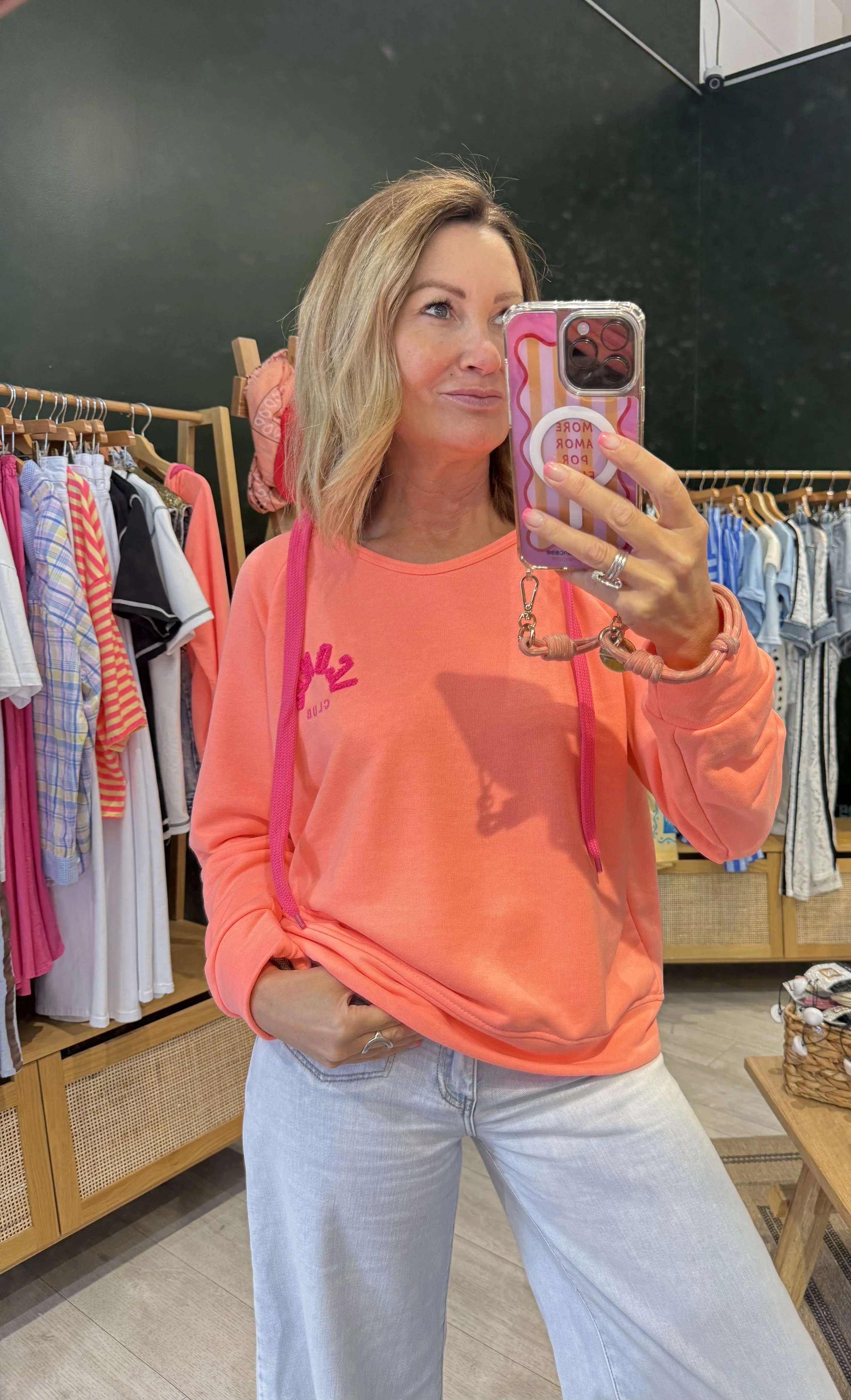 Sweat Flore Color Pop Corail