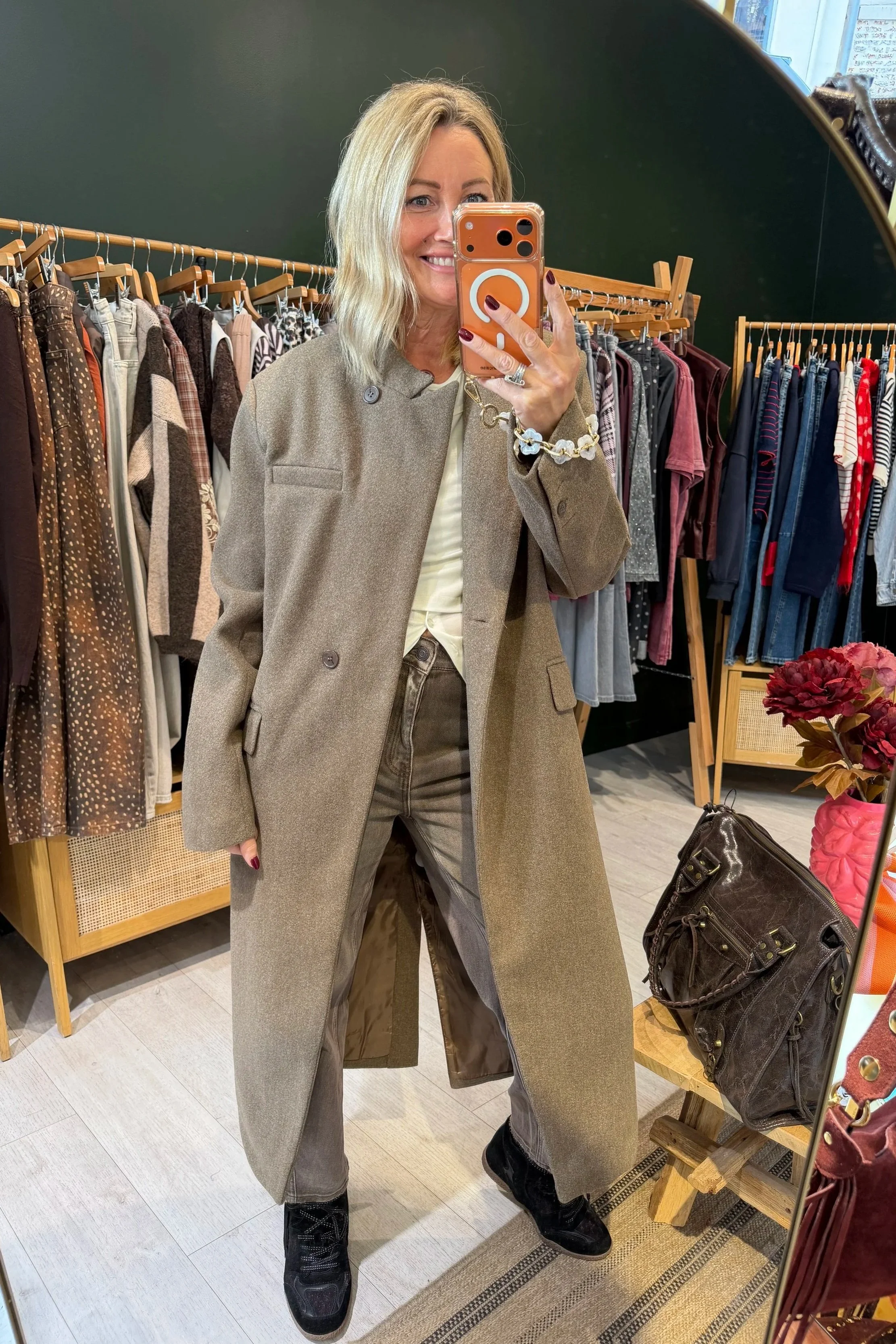 Manteau long Basile – Taupe