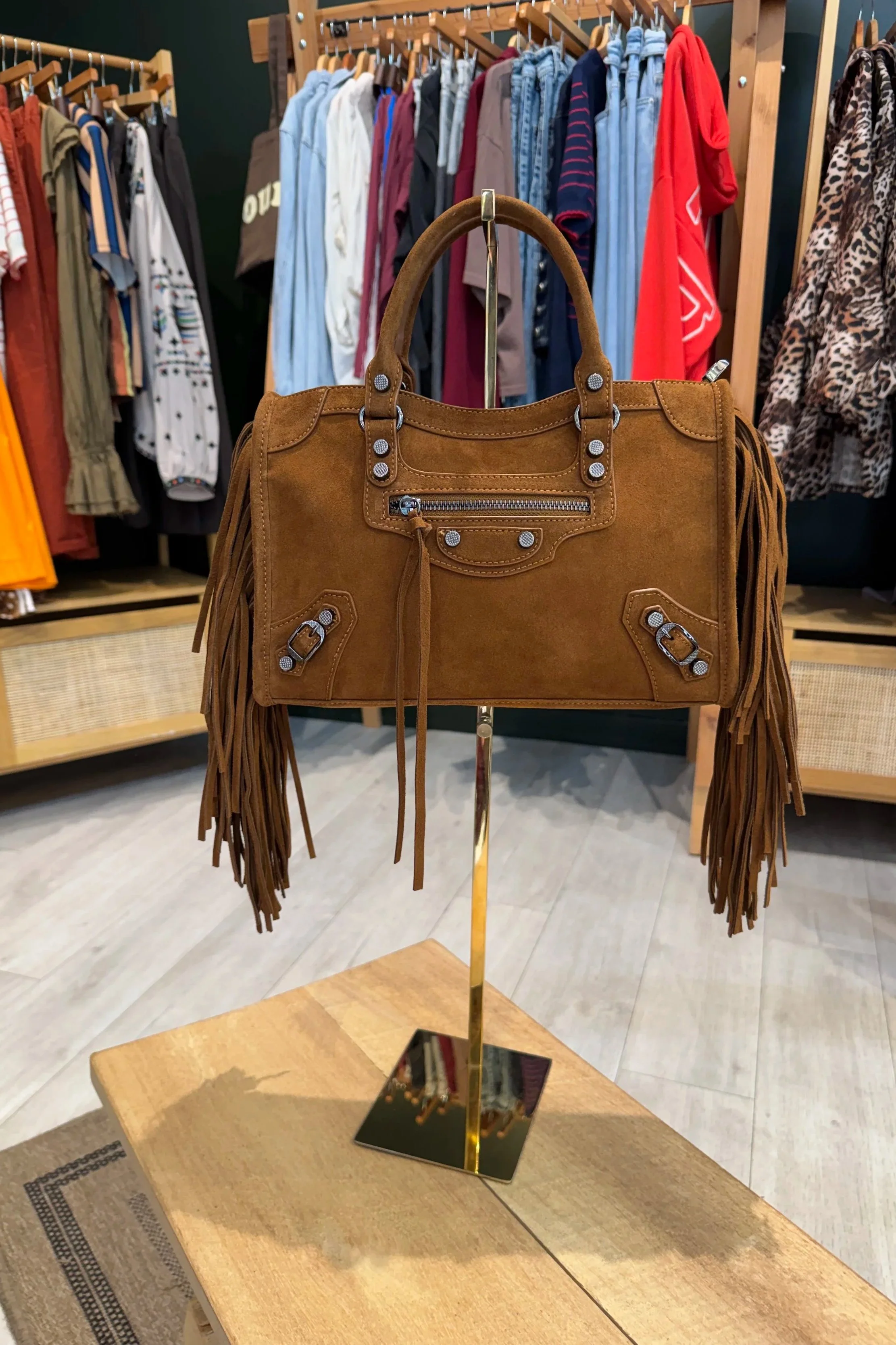 Sac Giulia – Croûte de cuir Camel