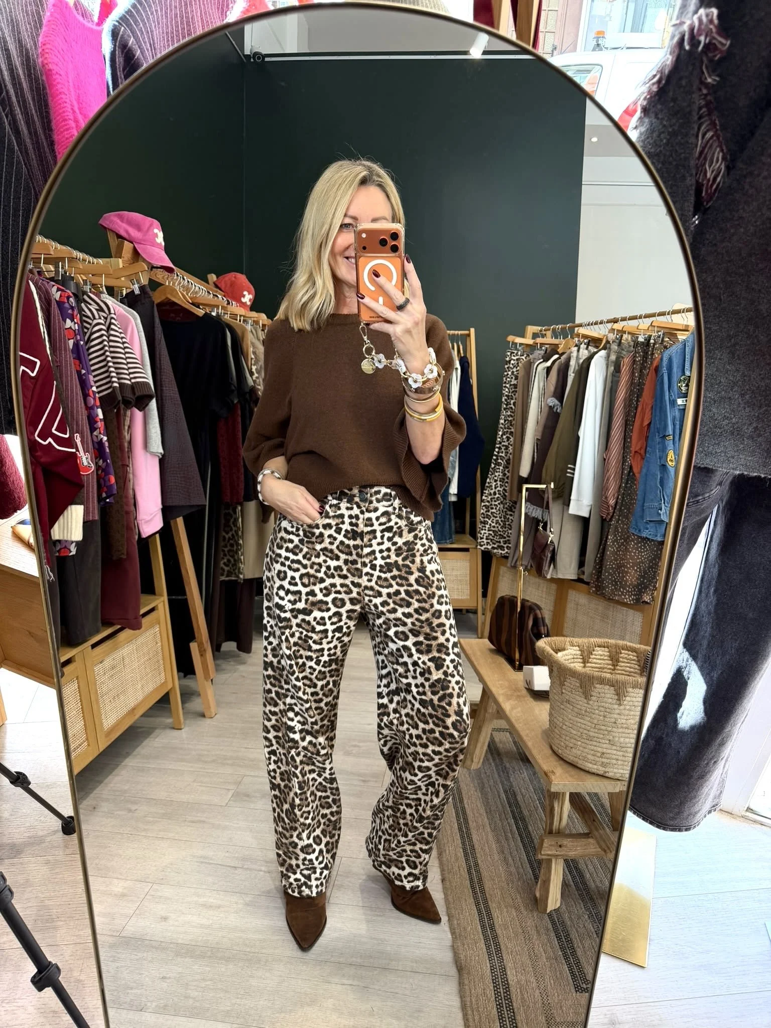 Jean Cloé – Imprimé léopard coupe large