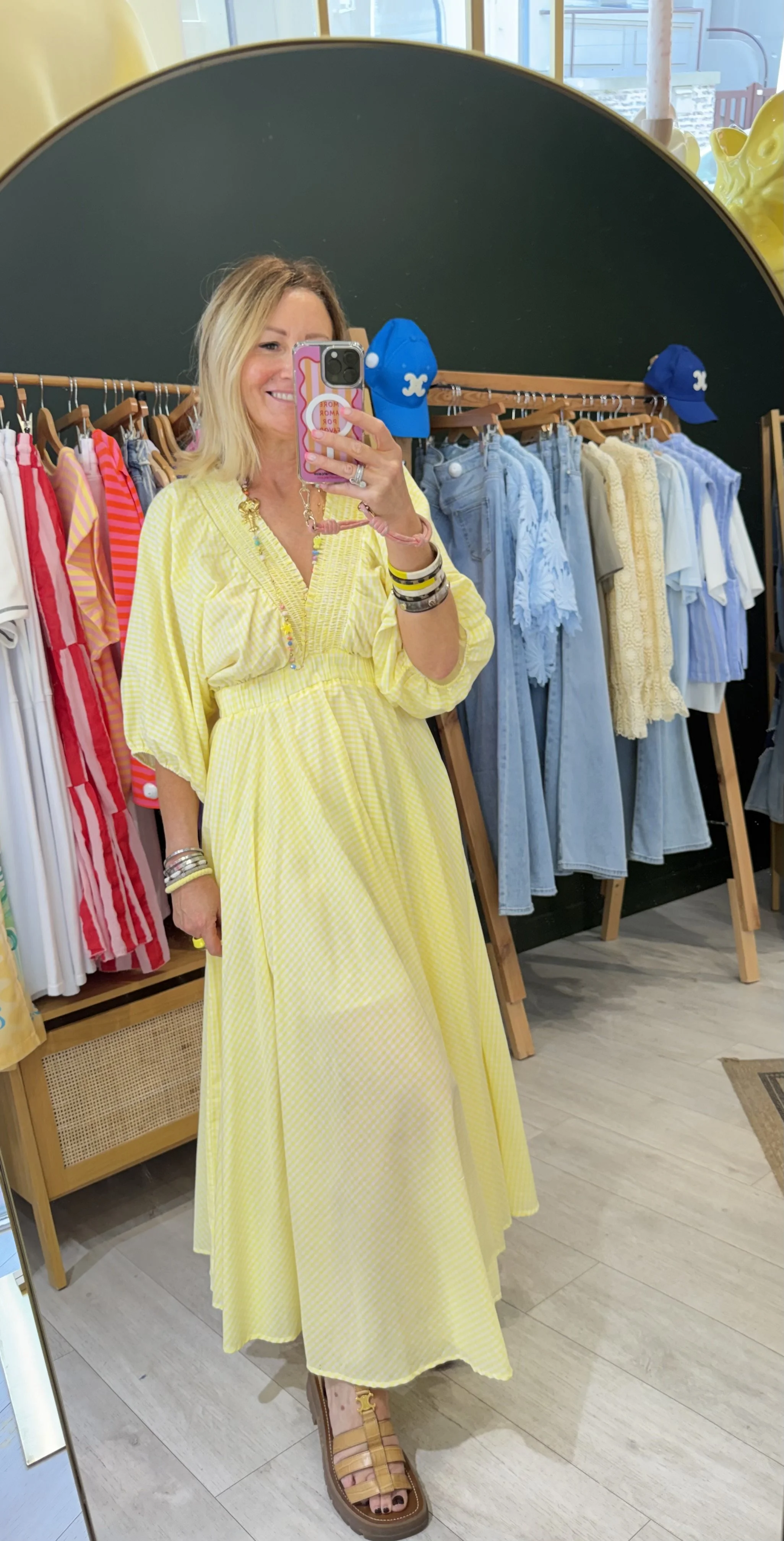 Robe Tosca vichy jaune