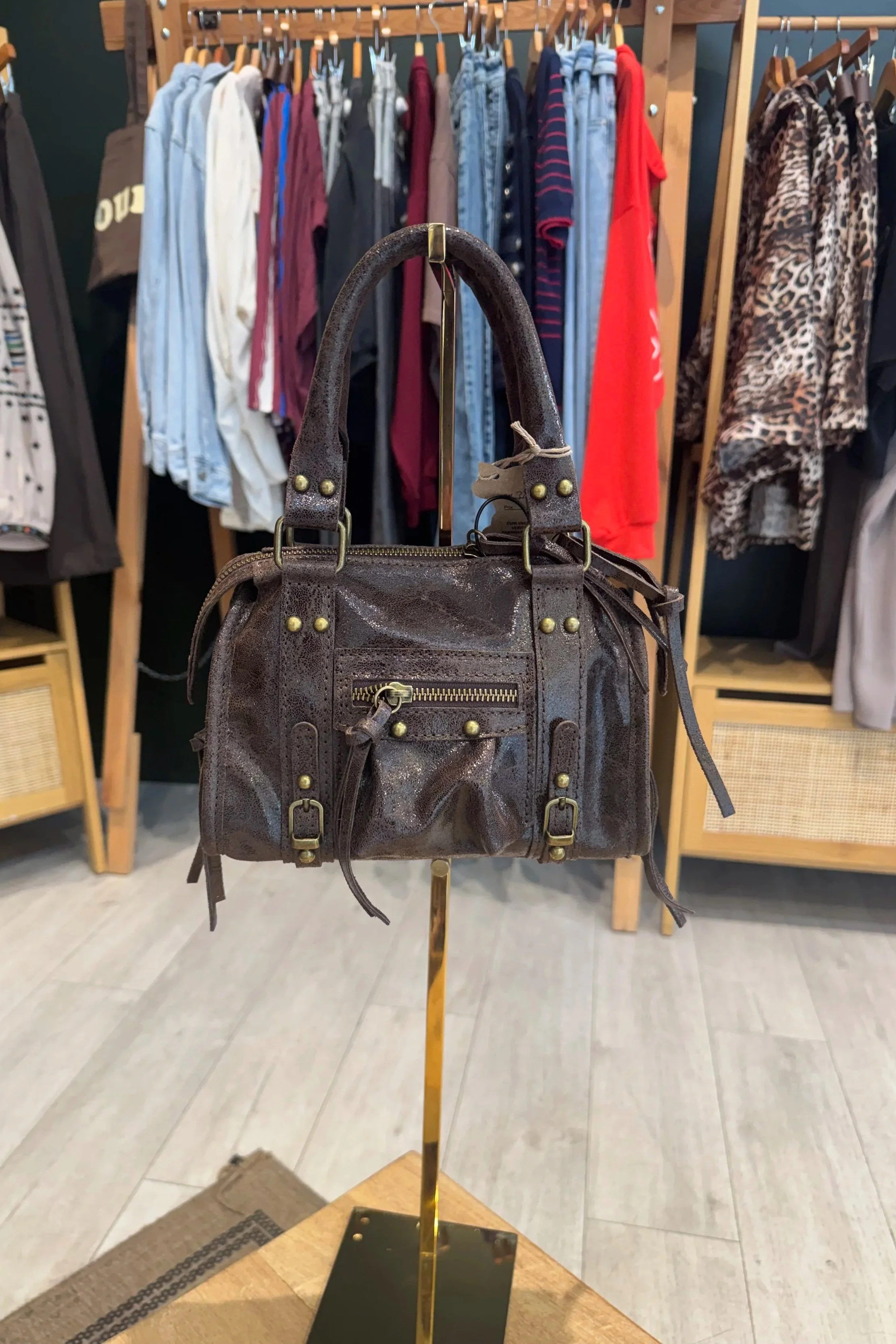 Sac Balencia Mini – Cuir de vachette Brun
