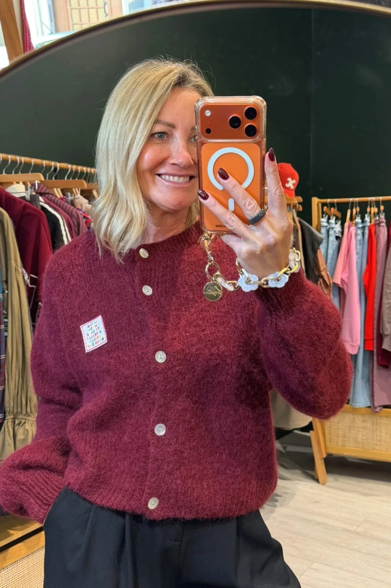 Pull Perle – Bordeaux en maille alpaga