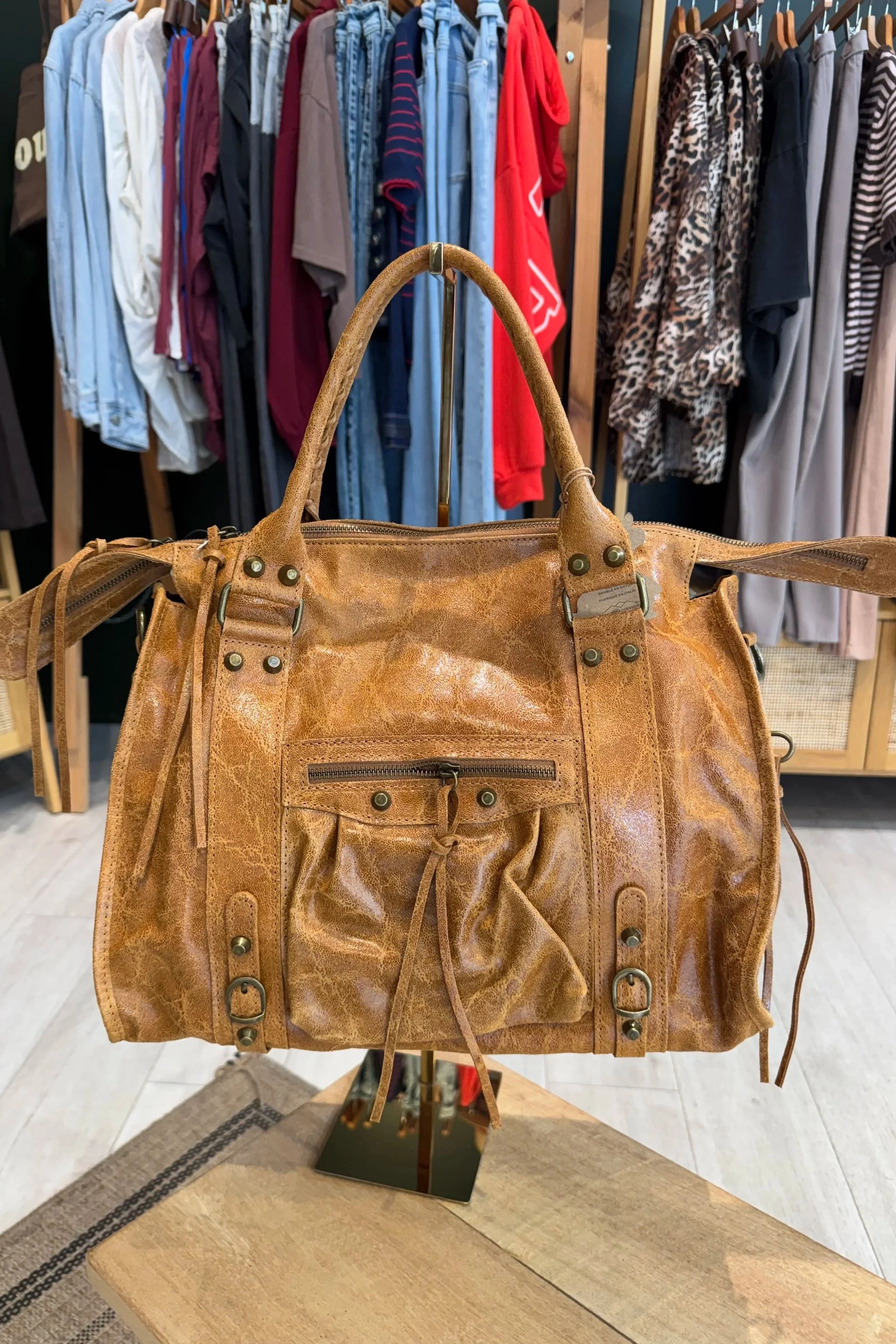 Sac Balencia Grand – Cuir de vachette Camel