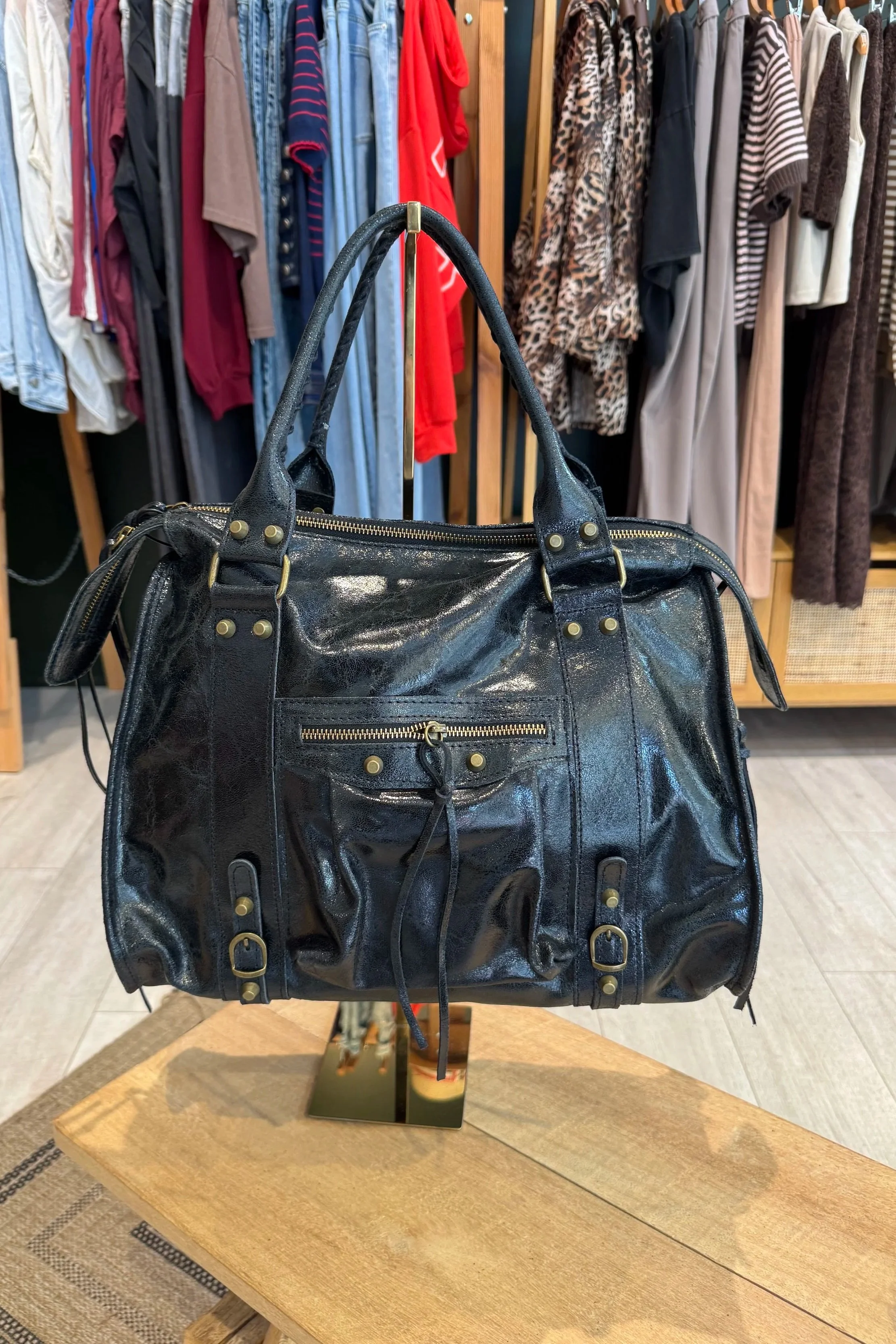 Sac Balencia Grand modèle – Cuir de vachette Noir