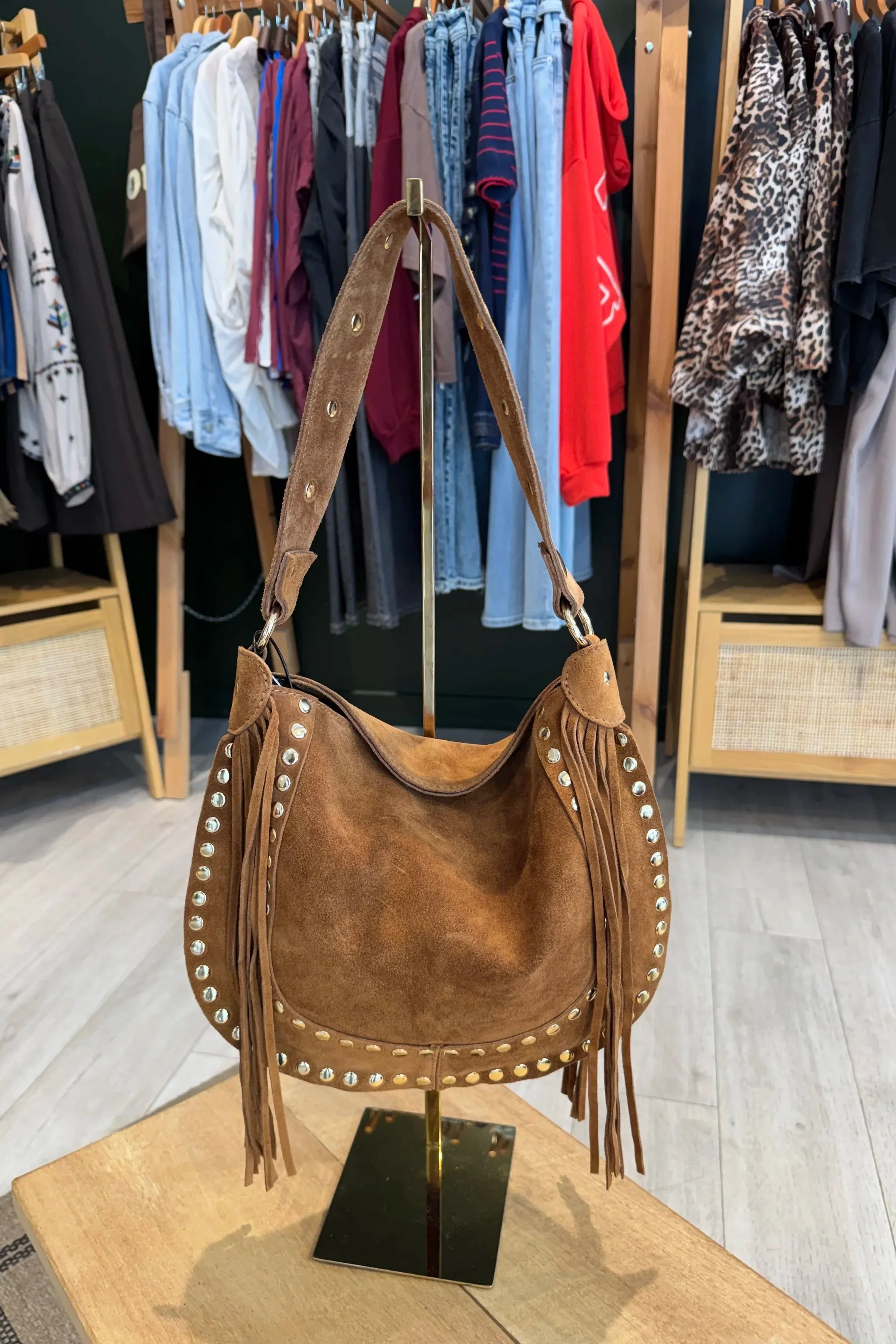 Sac Sandro – Croûte de cuir Camel