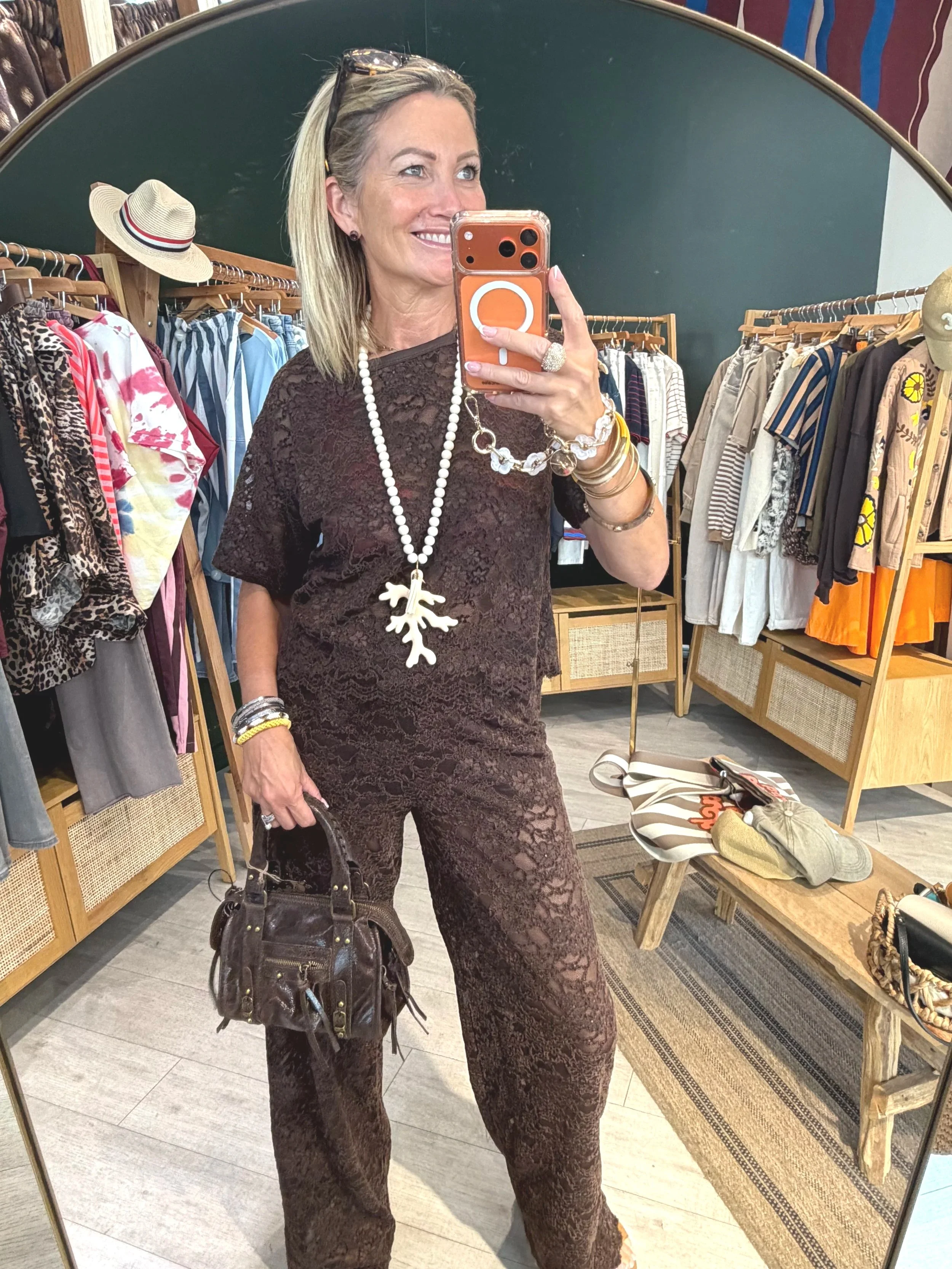 Pantalon Moka – Dentelle chocolat