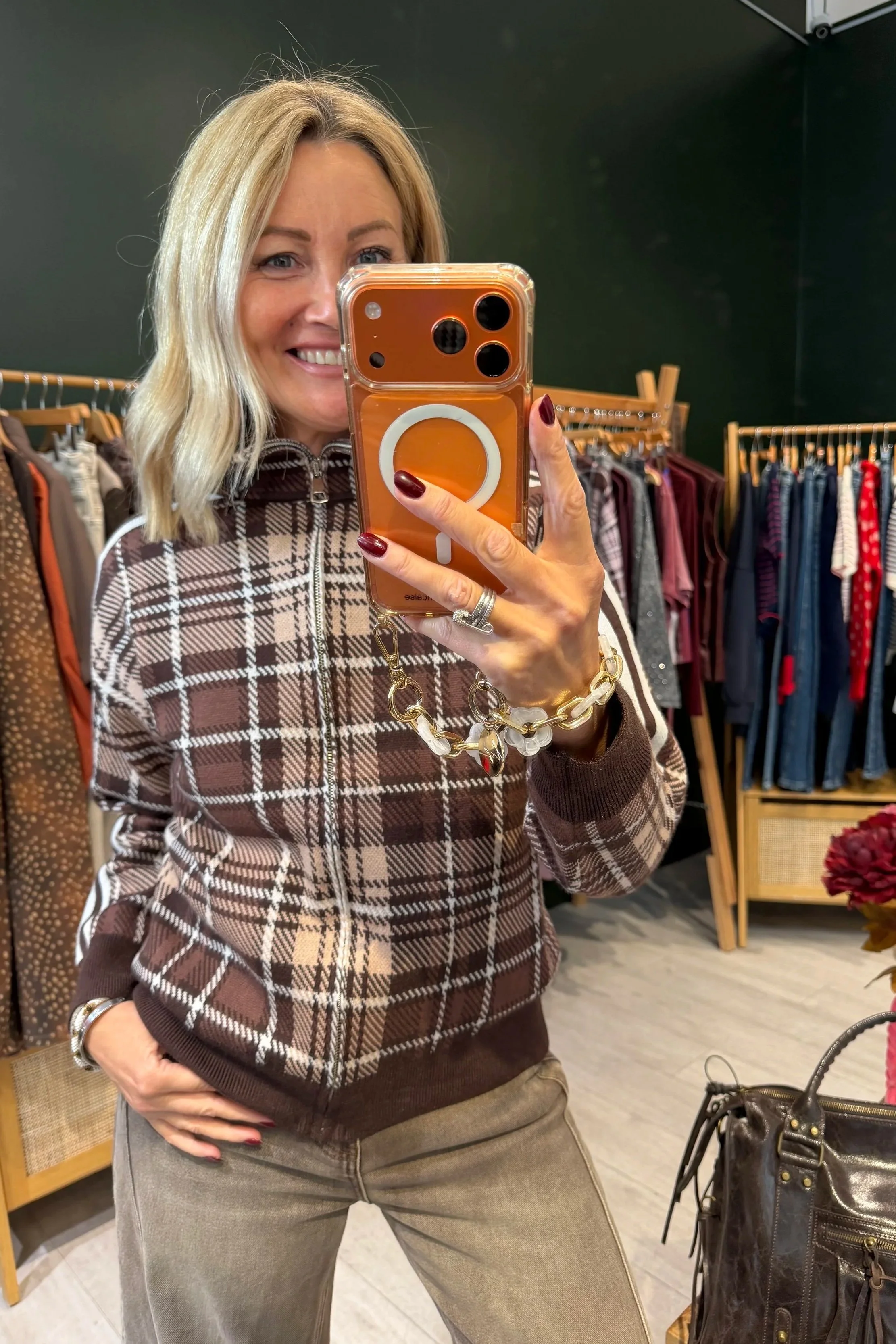 Veste Agathe – Chocolat à carreaux
