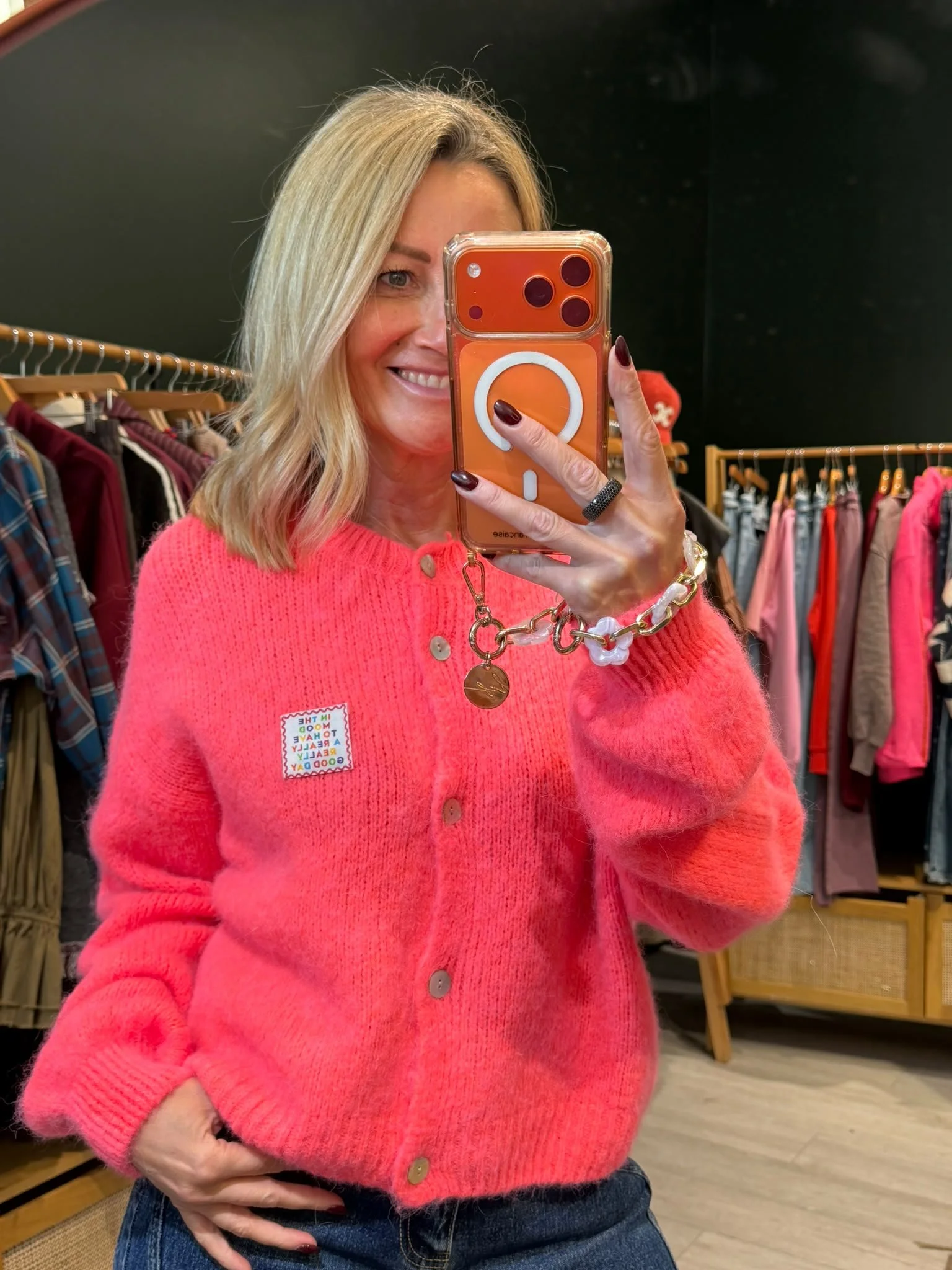 Pull Perle – Corail en maille alpaga