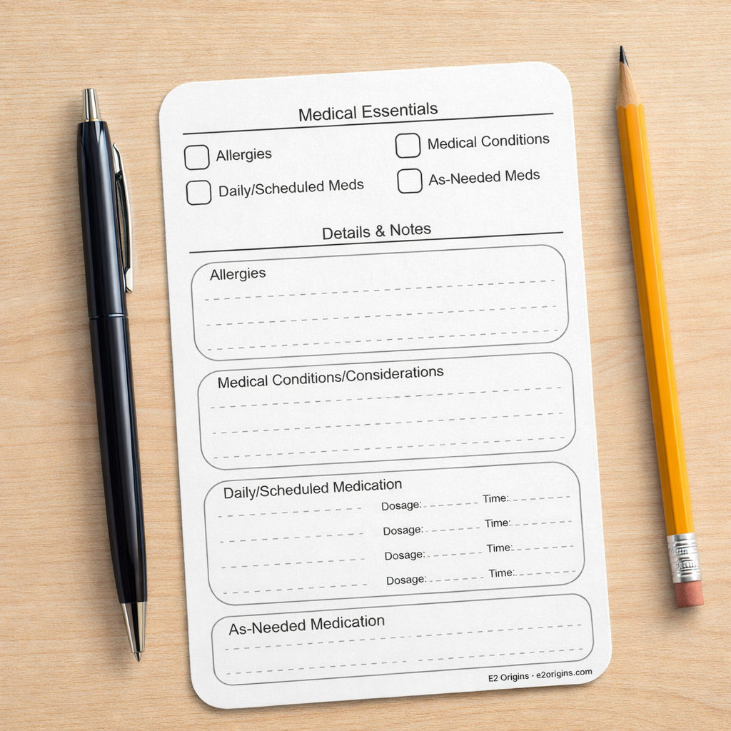 Notepad-Size Family Health Sheets
