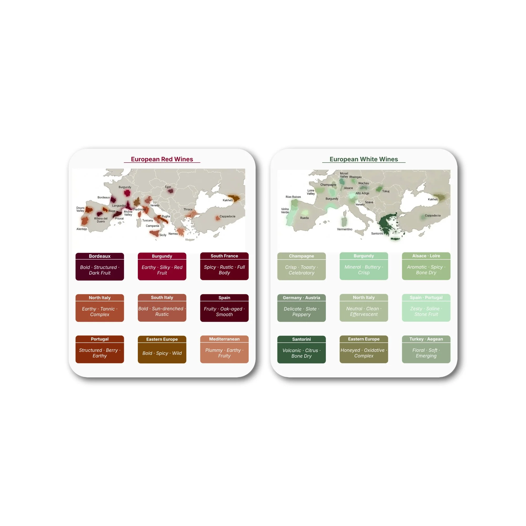 European Wine Origins Magnetic Sheet Set (Magnetic, Laminated)