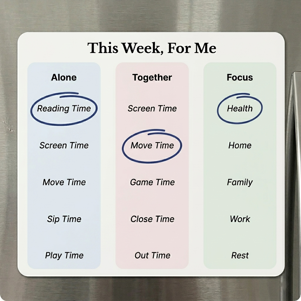 This Week For Me | Thoughtful Gift | Weekly Focus Magnetic Dry-Erase Sheet
