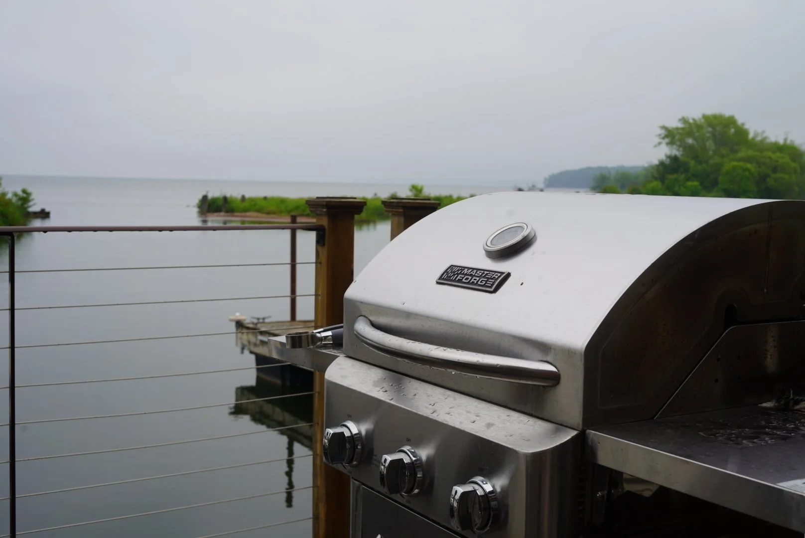 Grill overlooking the water