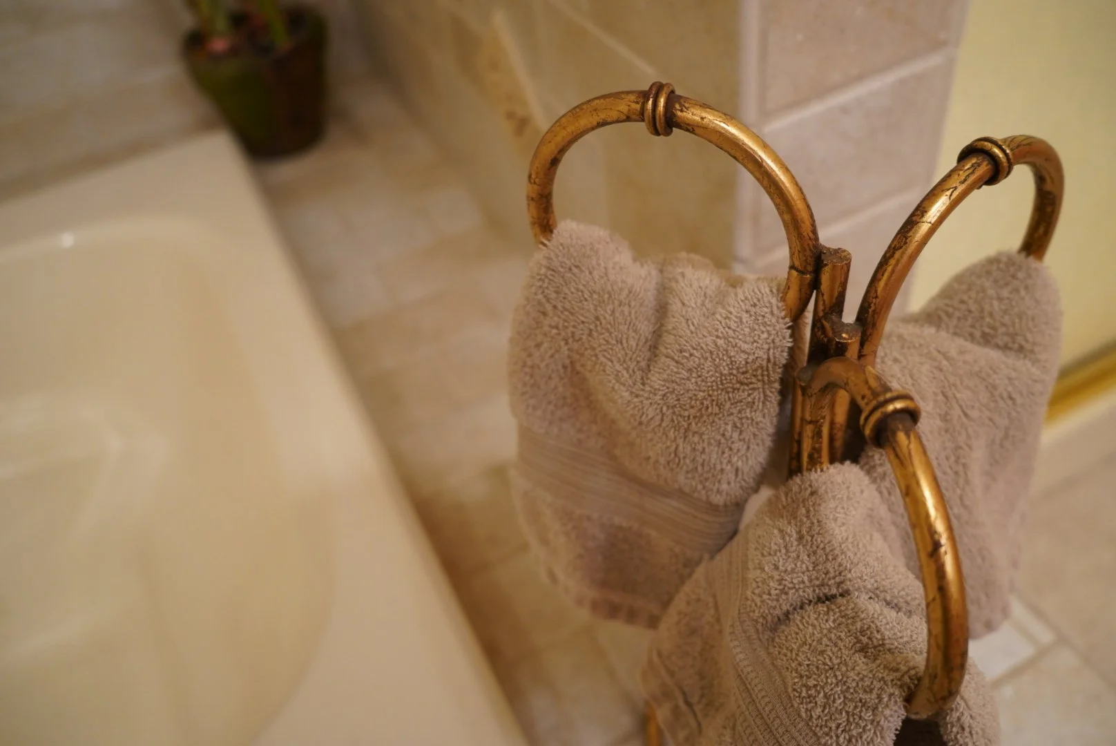 Spa like Bathtub in full Bathroom with Shower