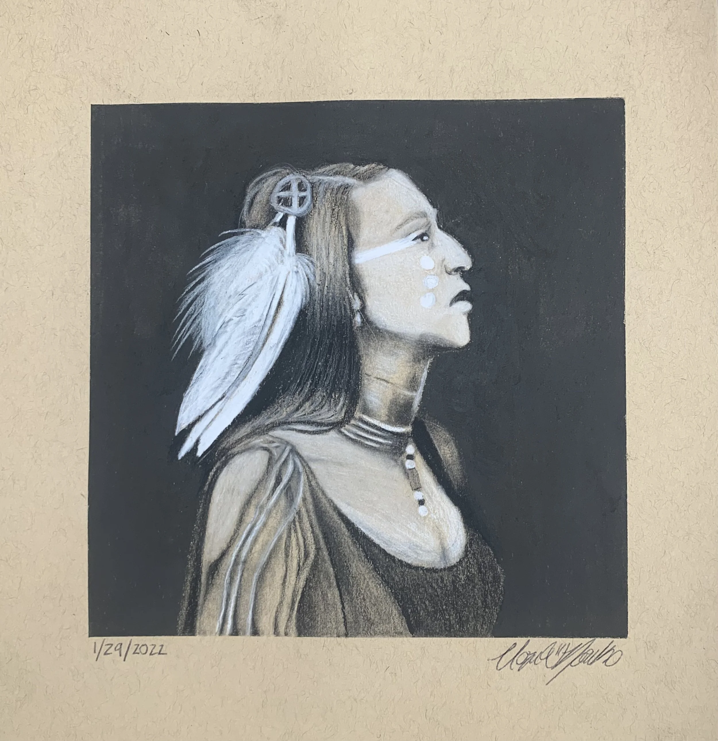 Yellow Paint Woman 9x12