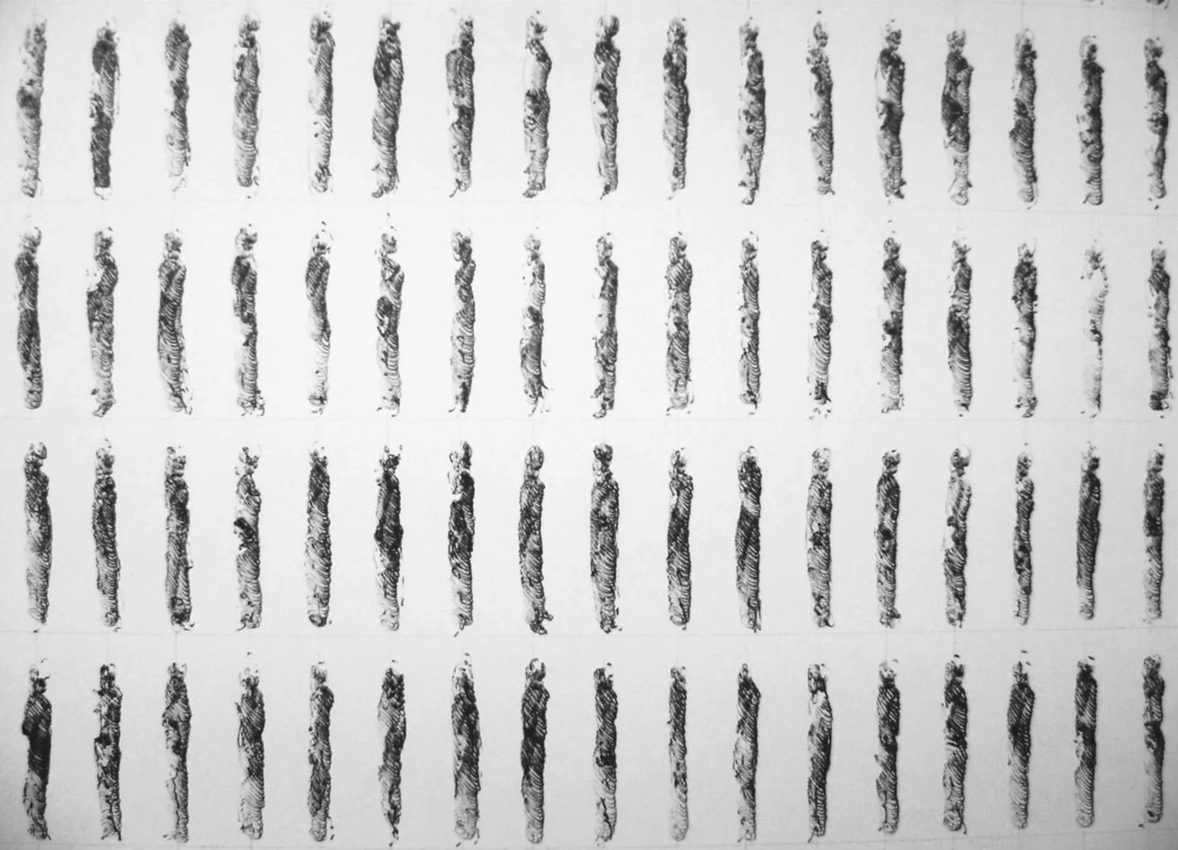 Timeline series (Iterative drawings). Ink on paper, 2010 (Detail)
