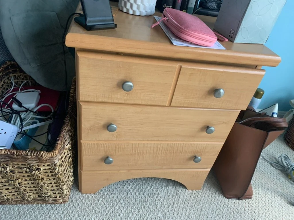 Dumfries furniture removal — bedside cabinet selected for removal.