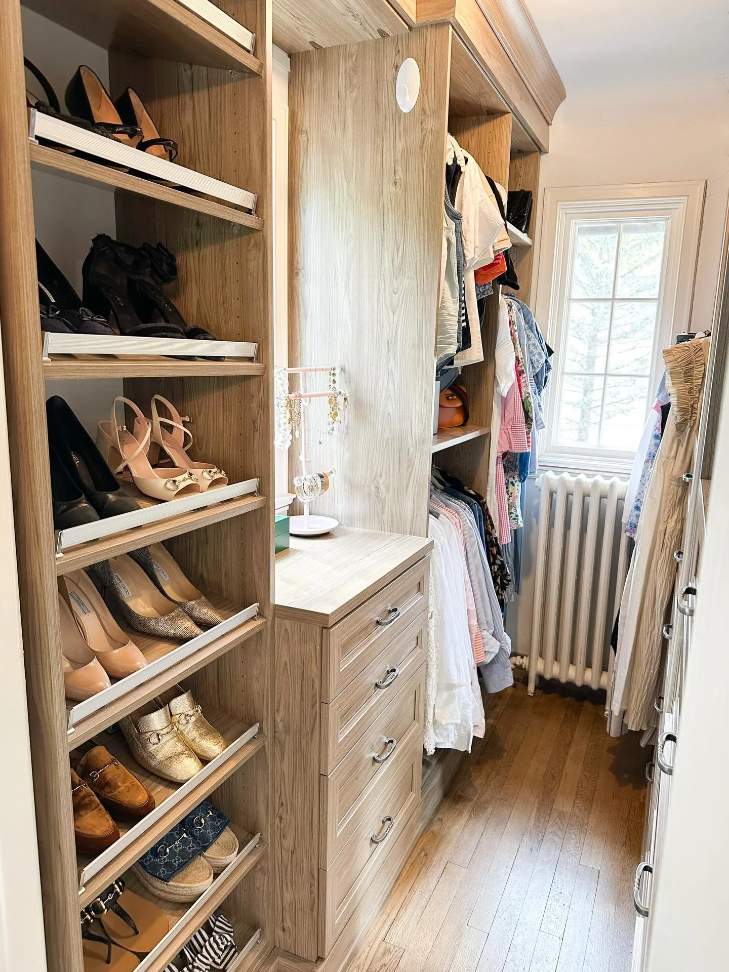 A closet that feels calm, functional, and beautiful 

Every shoe, dress, and accessory now has a home &mdash; making busy mornings easier and keeping this space clutter-free. Organized spaces don&rsquo;t just look good, they help life run smoother. ?