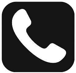 Icon of a telephone handset on a black background.