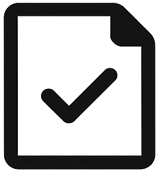 Icon of a document with a checkmark