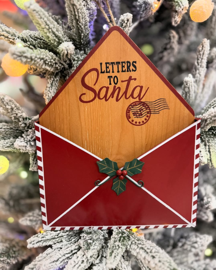 Wooden Letters to Santa Ornament