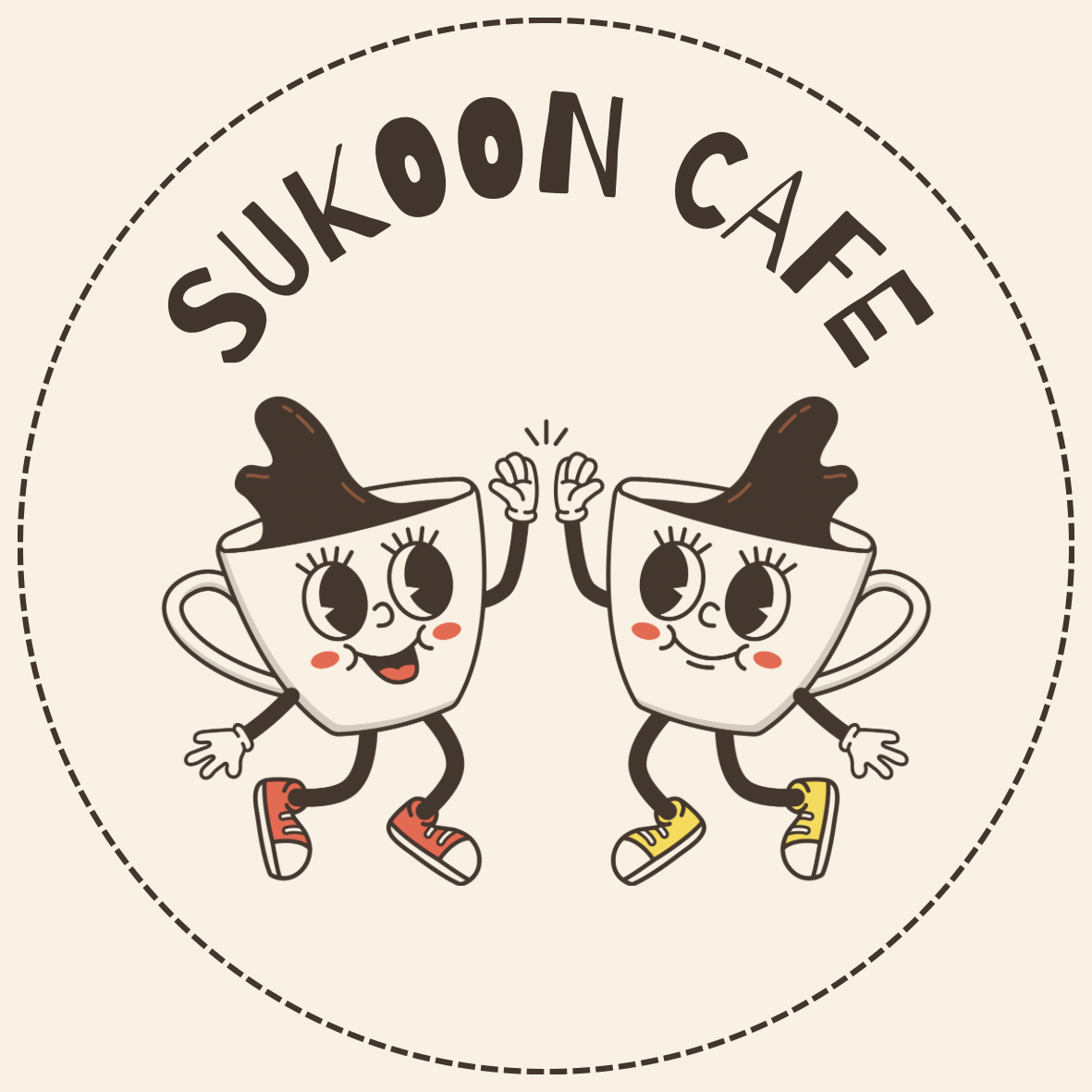 Brown and Beige Retro Coffee Shop Circle Sticker.PNG