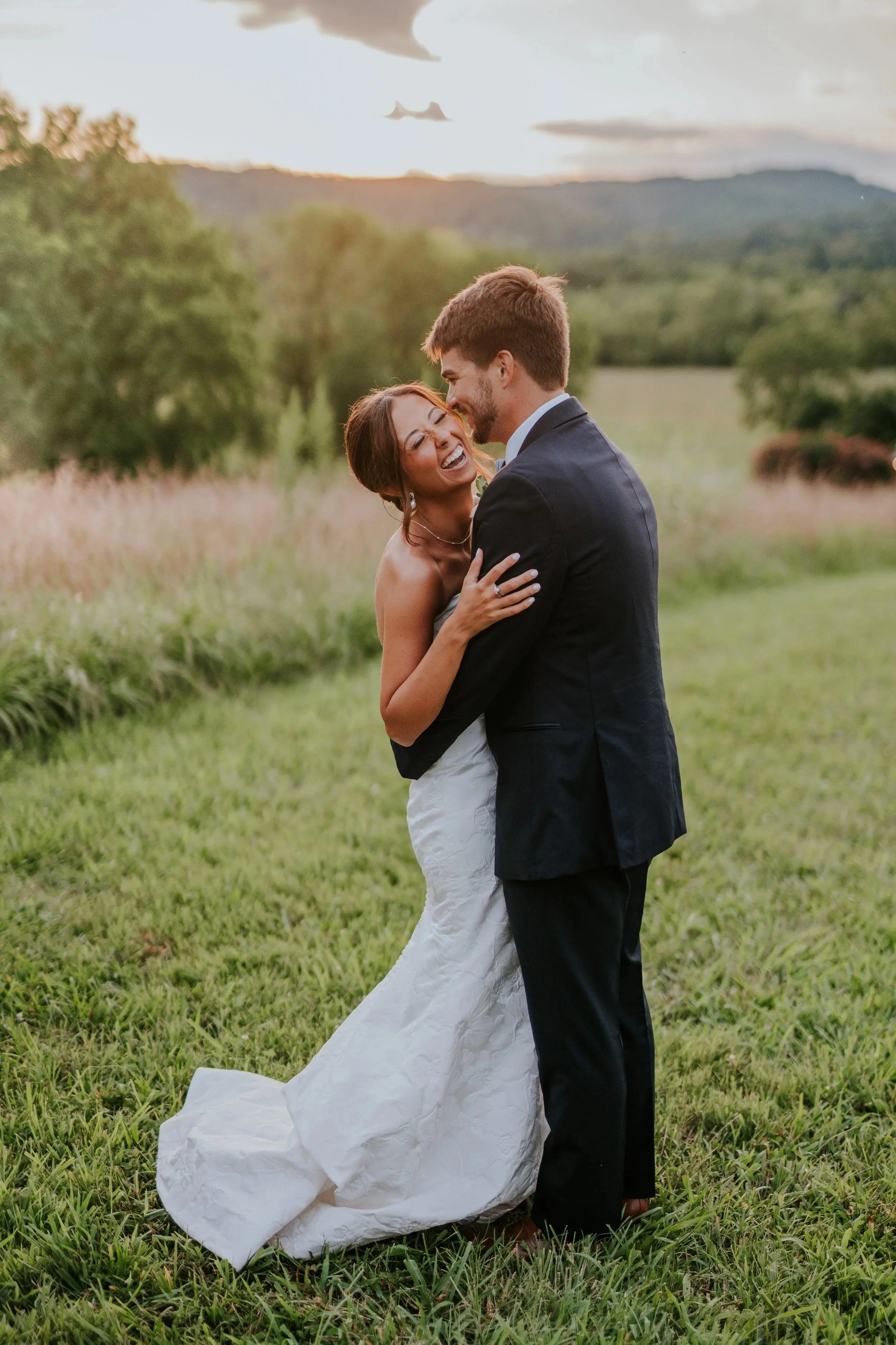 Newlywed couple during a Nashville wedding photographed by Two & Yonder Photography.