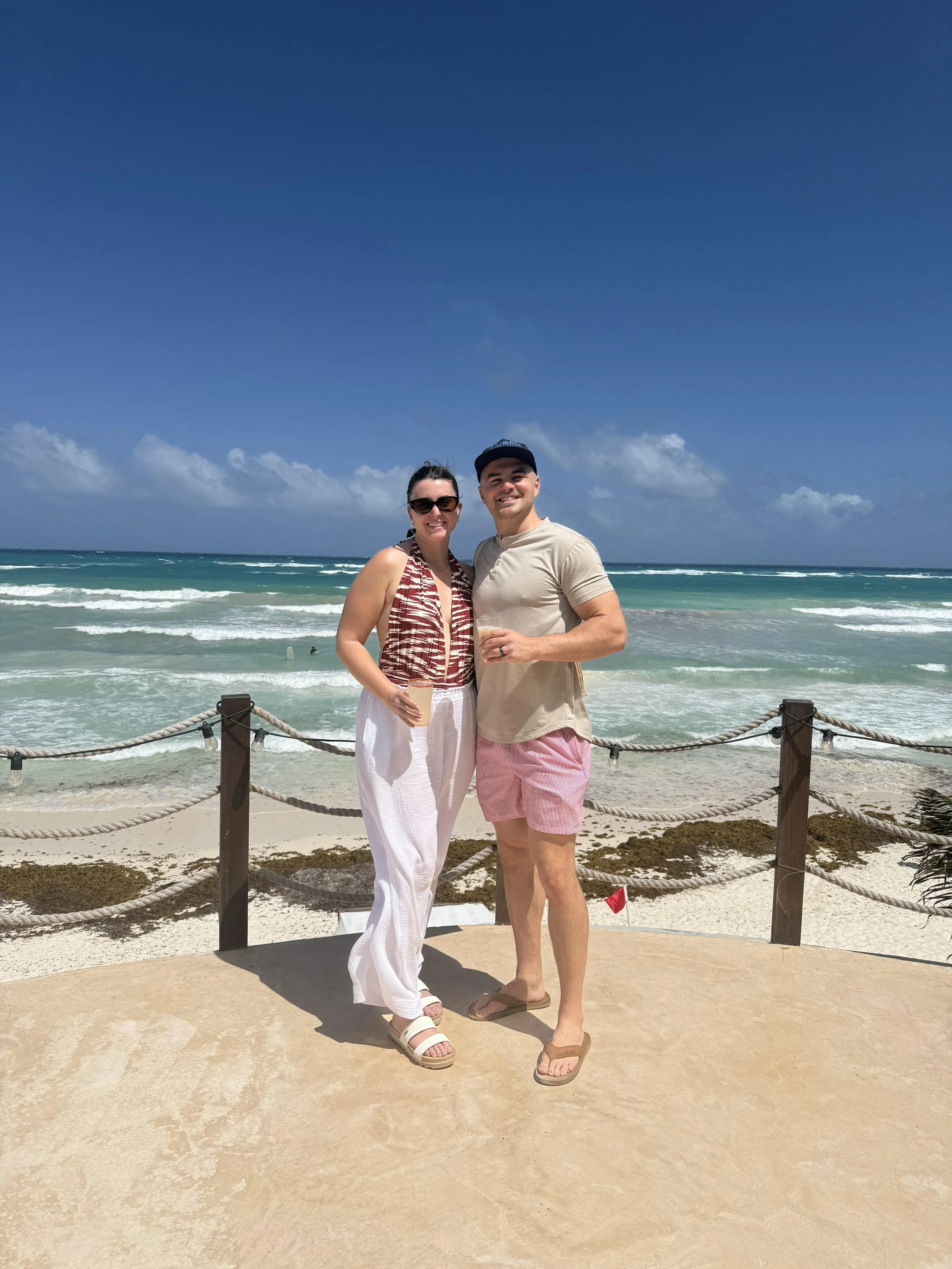 Kyle and his wife on their honeymoon