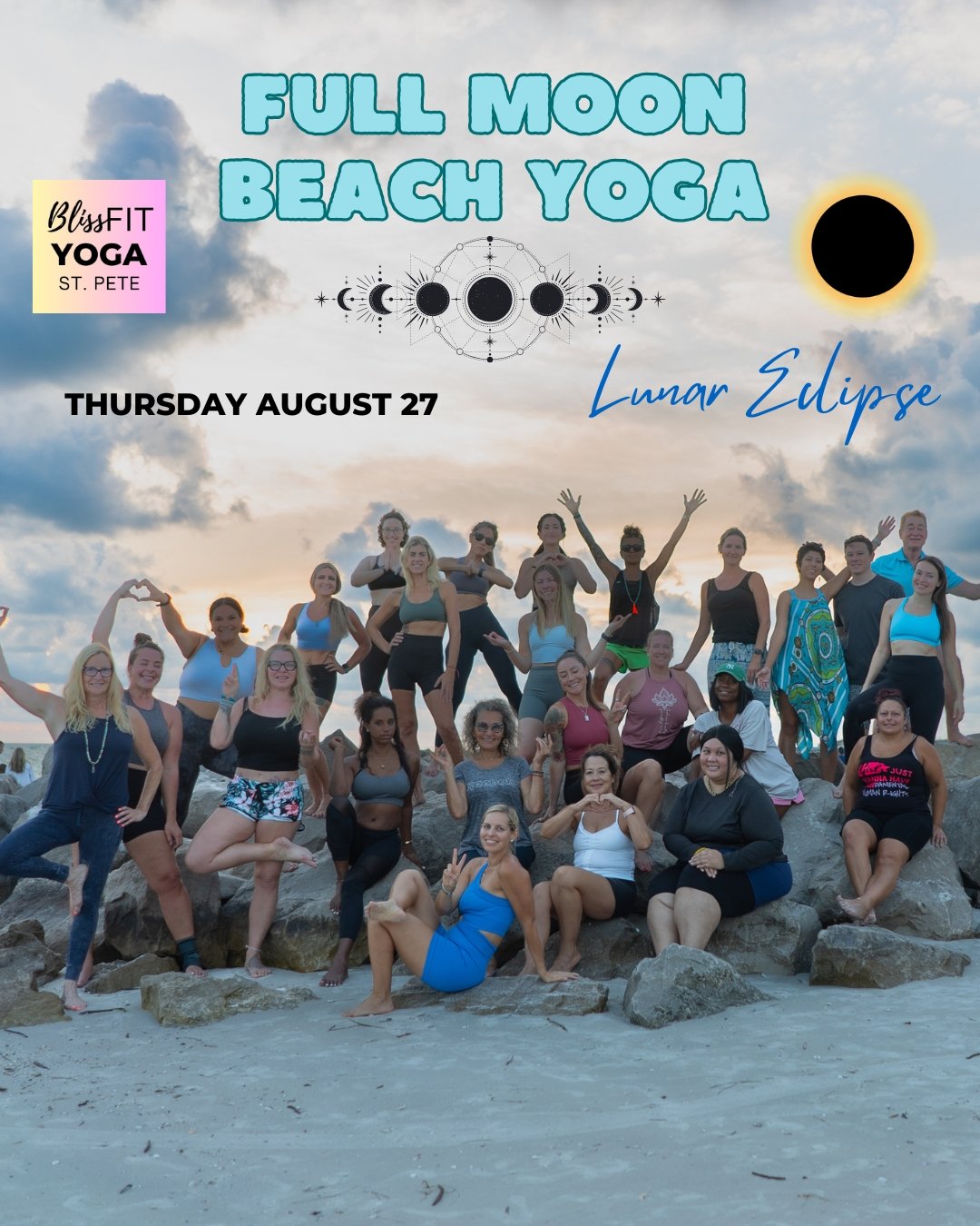 Full Moon Beach Yoga 🌕 Lunar Eclipse ~ 8.27.26