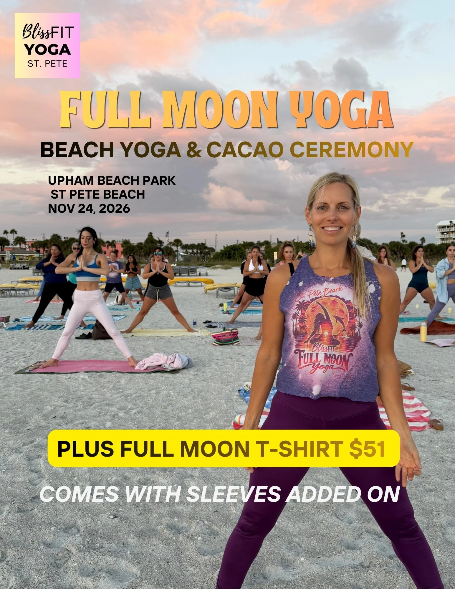 Full Moon Yoga Class 11.24.26 plus BlissFit Shirt - $51
