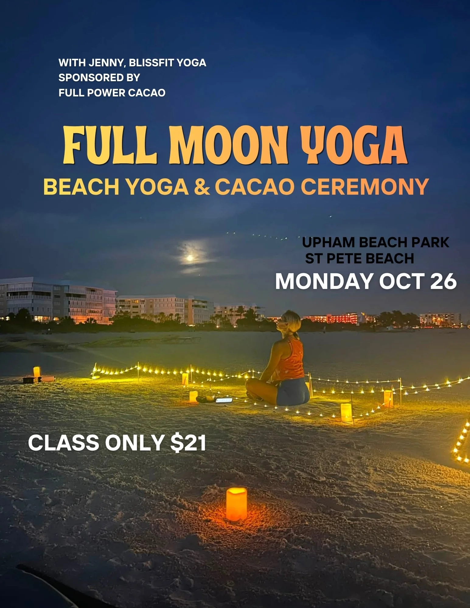 Full Moon Beach Yoga ~  10.26.26 ~ $21