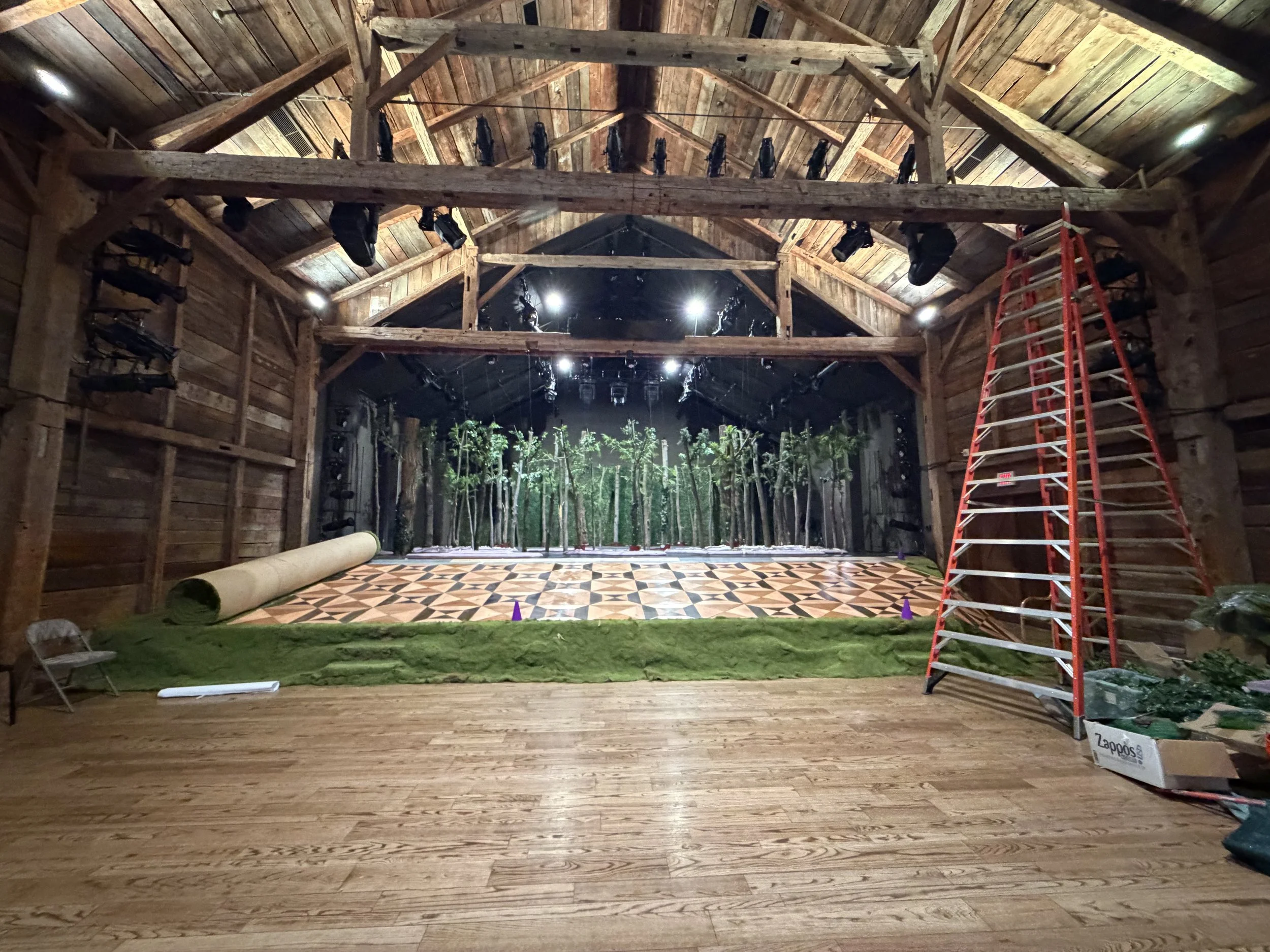 The Faux Moss Carpet rolled up