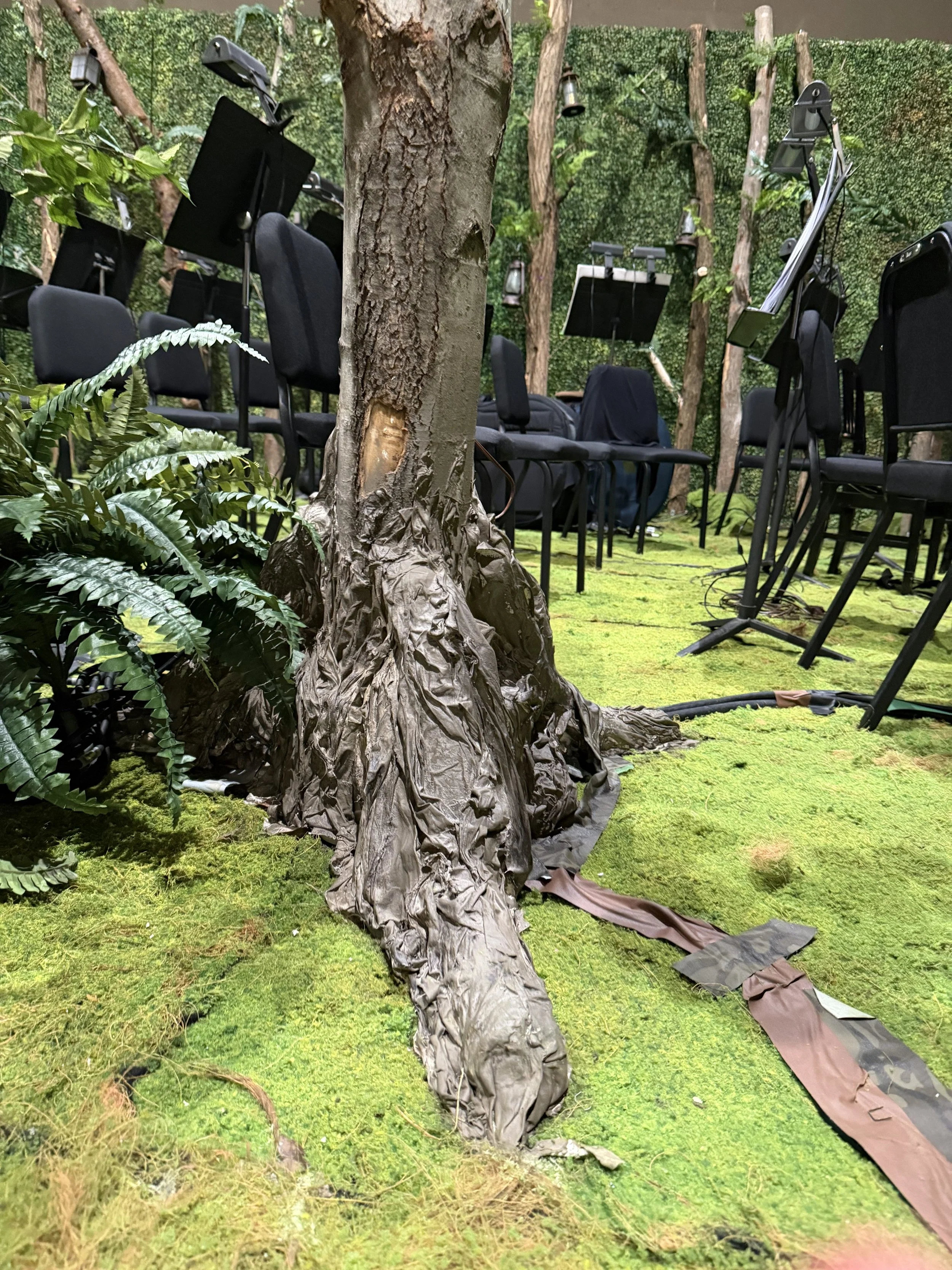 Faux Tree Root with GAFF for electrics cording 