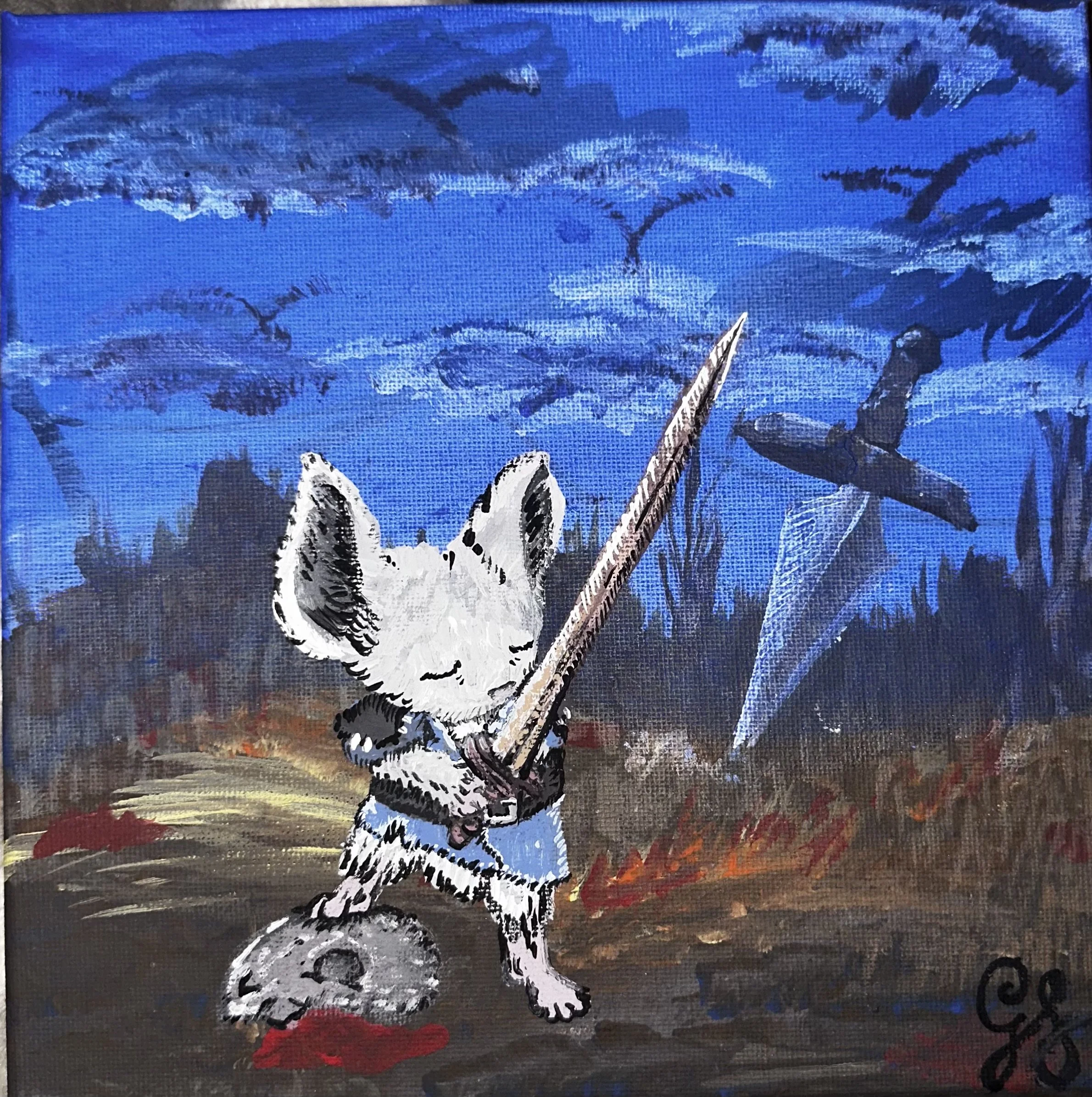 mini mighty - acrylic on canvas by Goldie Snow