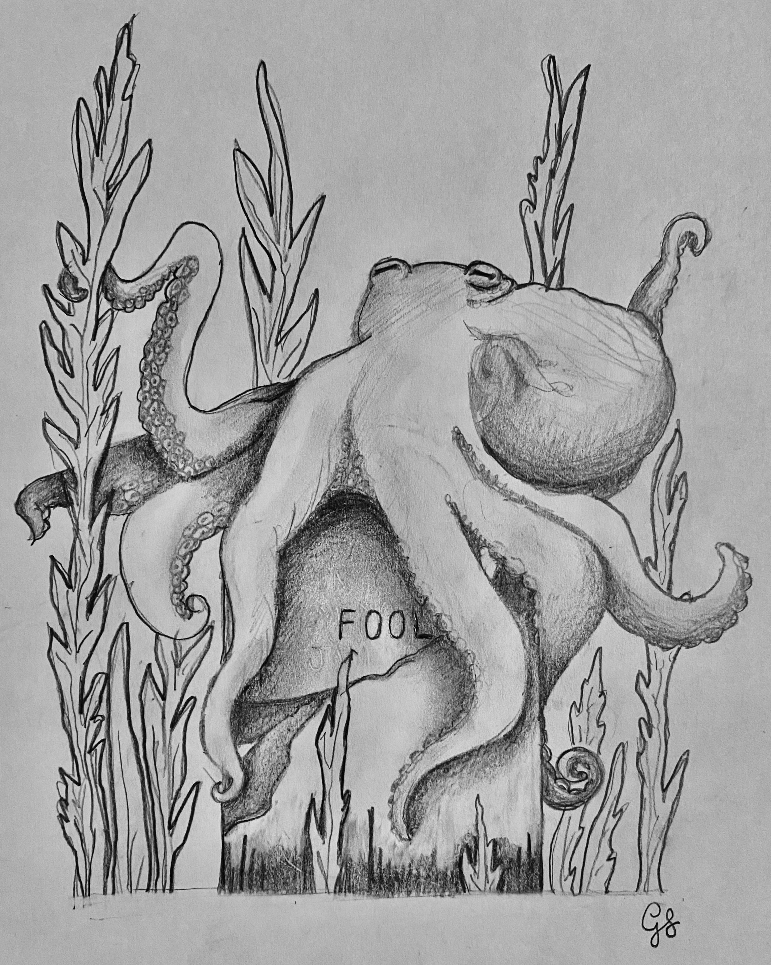 Fool's Grave - Graphite Tattoo Design by Goldie Snow