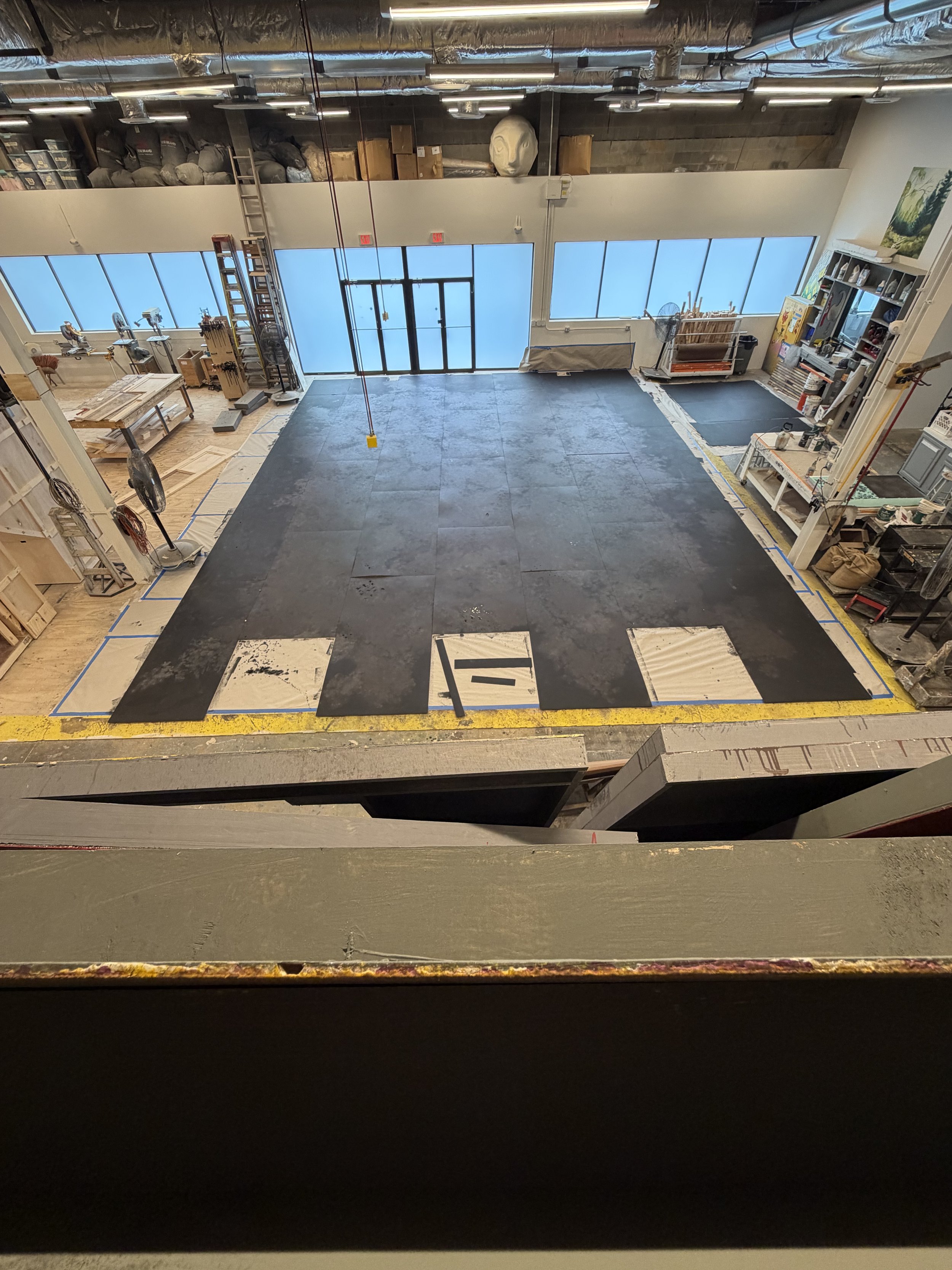 Floor Prepainted and installed in space later