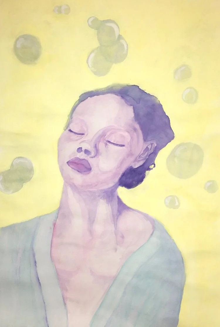 Float away - Watercolor on Paper by Goldie Snow